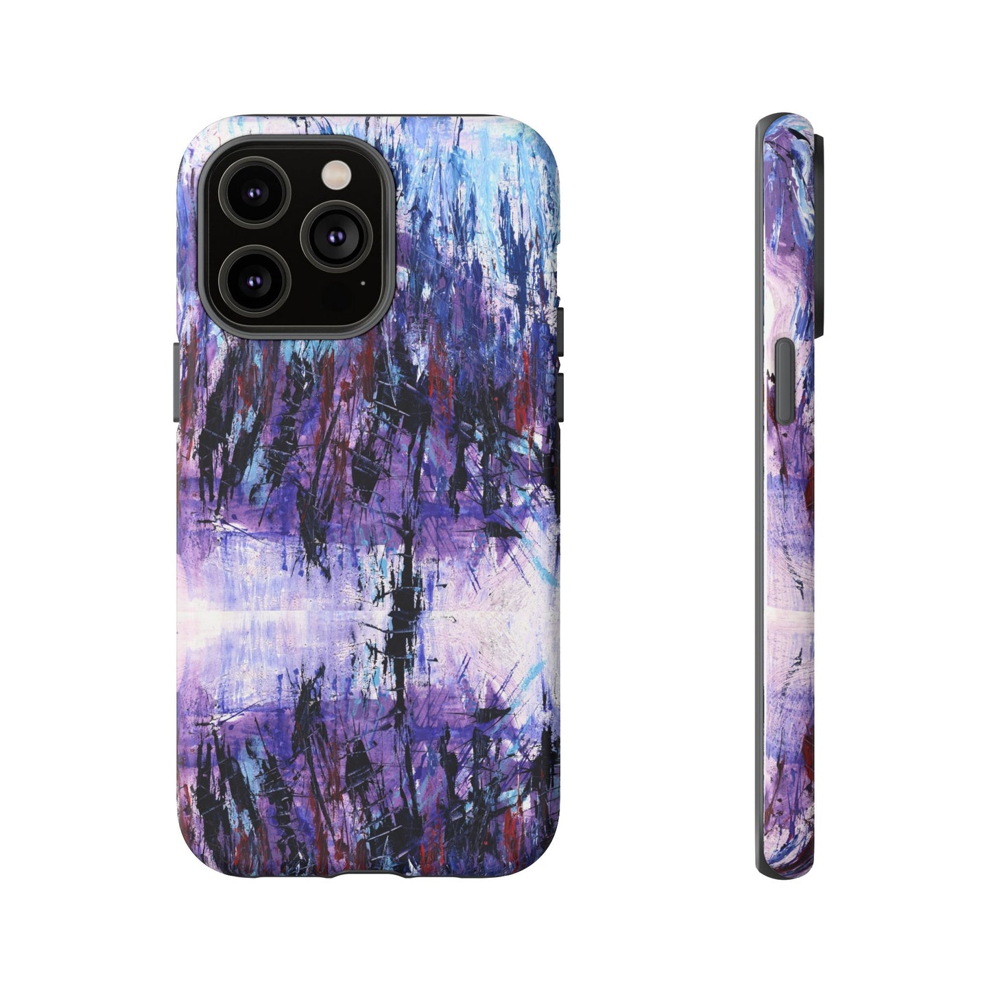 Abstract Purple Phone Case, Stylish & Protective Cover for Art Lovers- White Spring Image