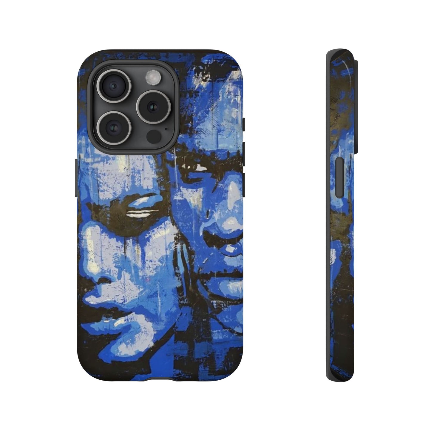 Artistic Phone Case - Tough Cases with Bold Blue Portraits -The Lovers Image