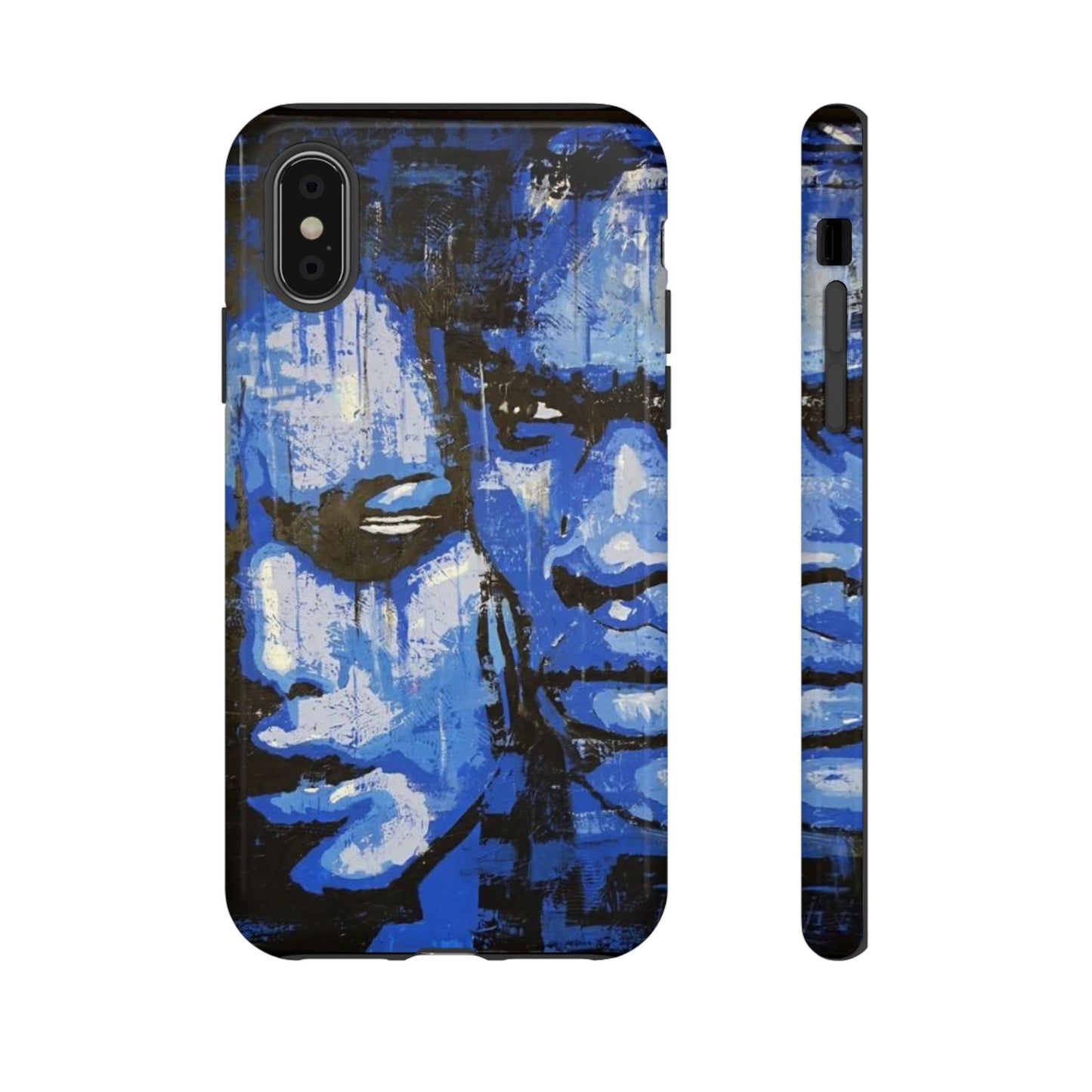 Artistic Phone Case - Tough Cases with Bold Blue Portraits -The Lovers Image