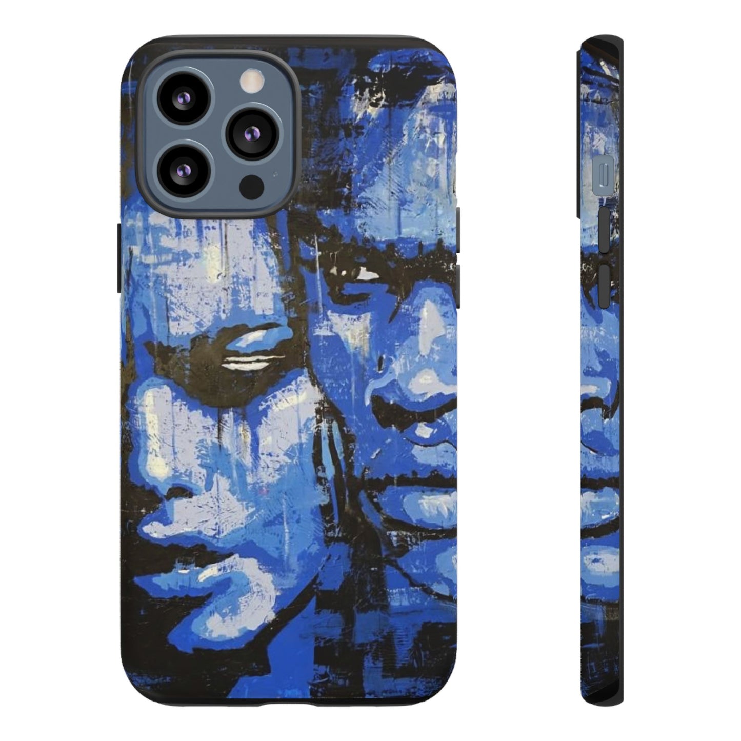 Artistic Phone Case - Tough Cases with Bold Blue Portraits -The Lovers Image