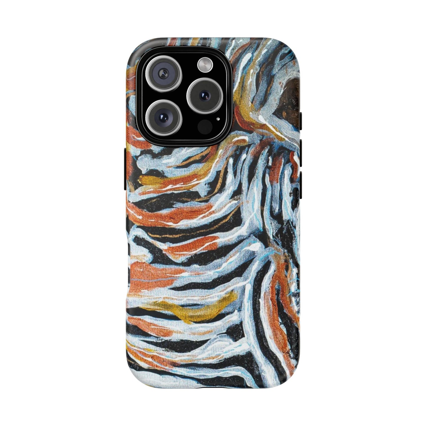 Artistic Tough Phone Case - Twin Zebras Image - Abstract Zebra Design