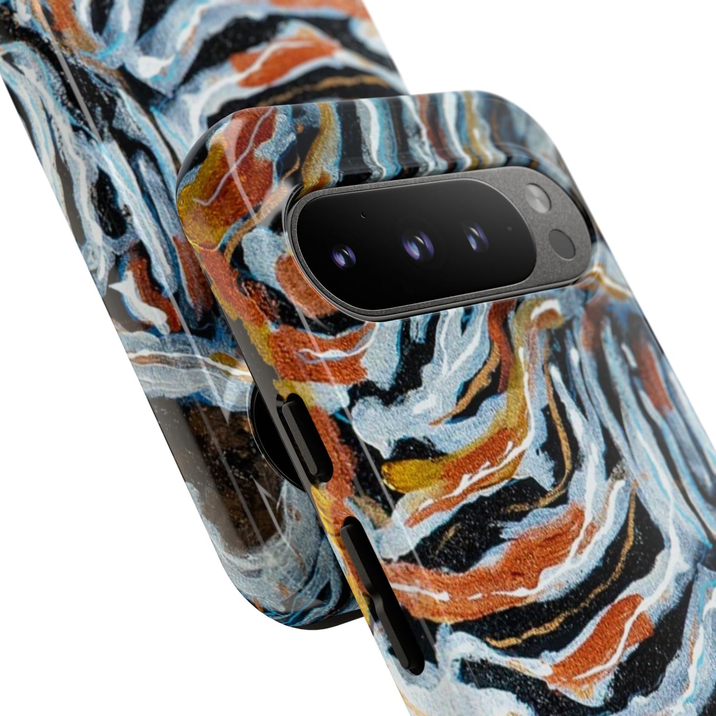 Artistic Tough Phone Case - Twin Zebras Image - Abstract Zebra Design