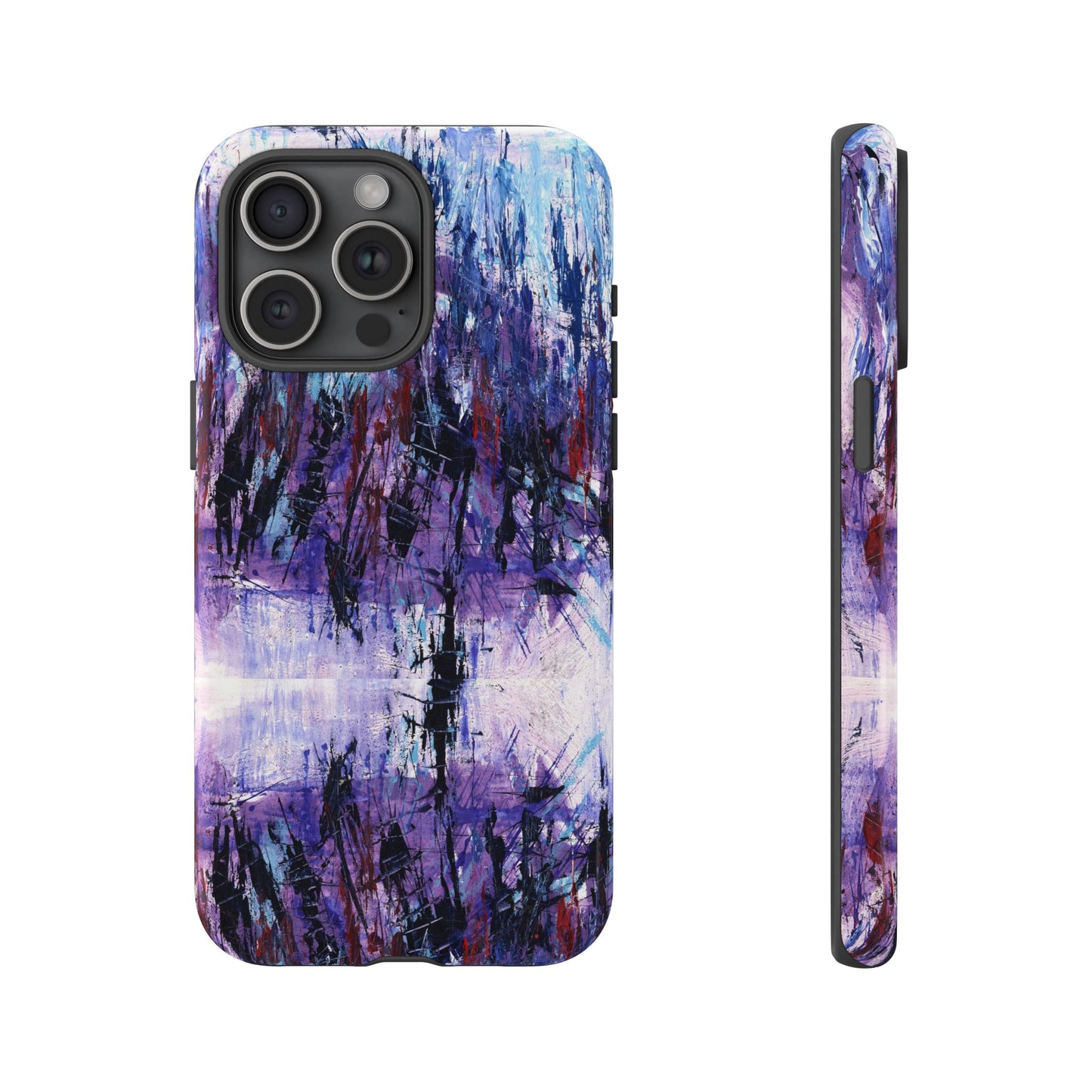 Abstract Purple Phone Case, Stylish & Protective Cover for Art Lovers- White Spring Image
