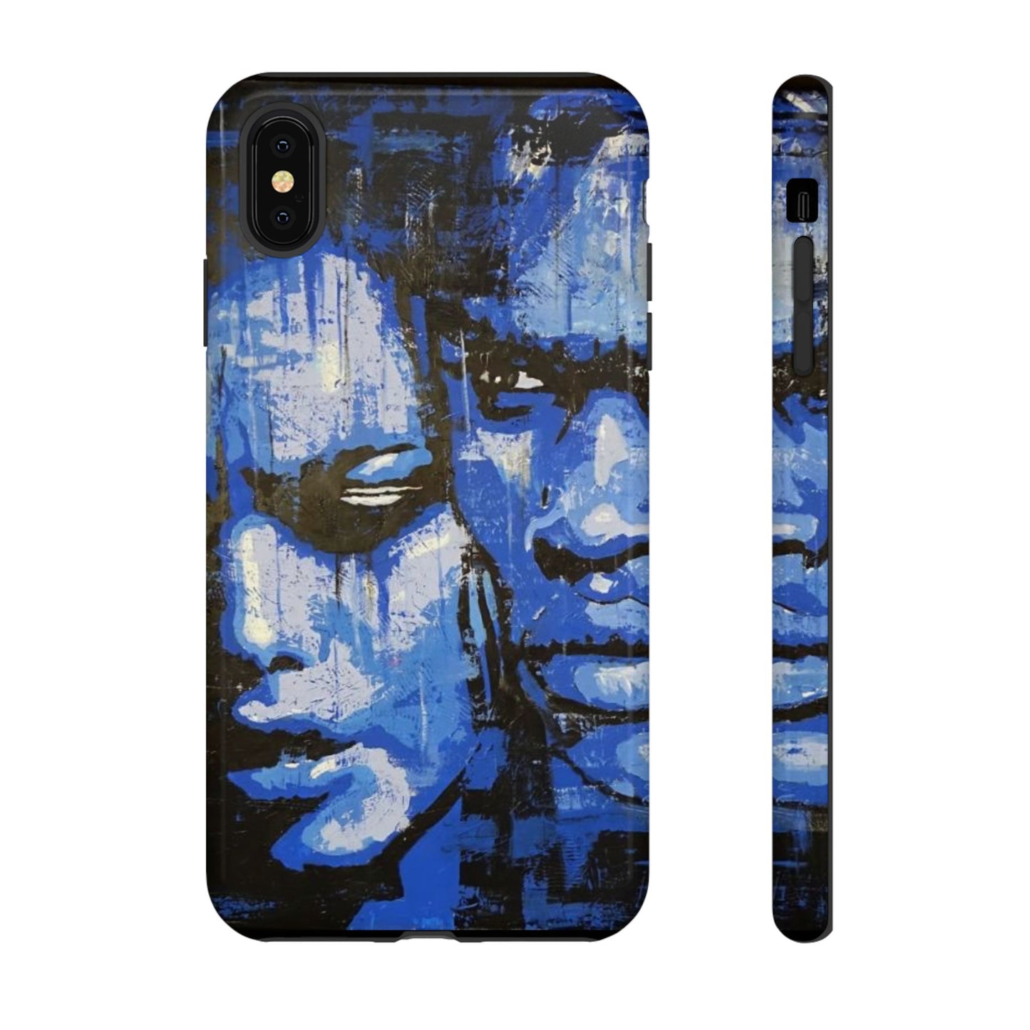 Artistic Phone Case - Tough Cases with Bold Blue Portraits -The Lovers Image