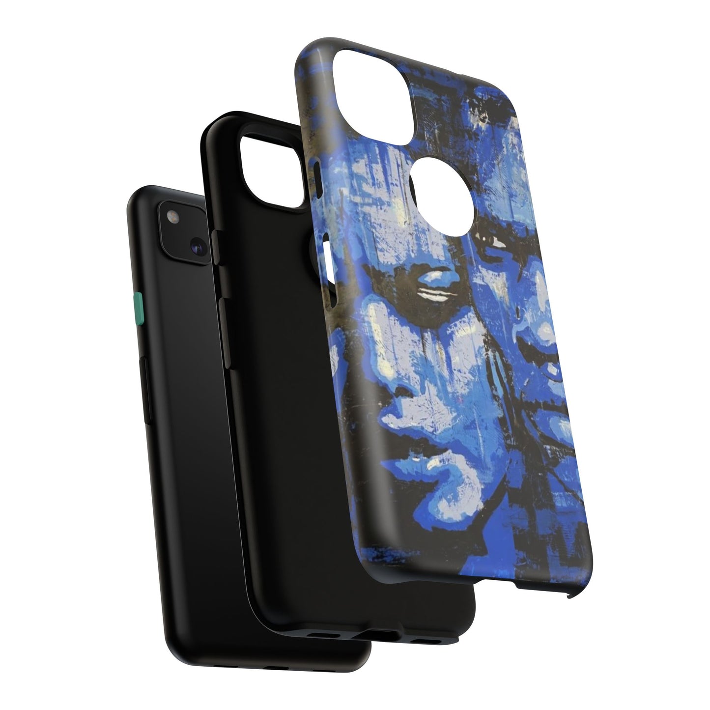 Artistic Phone Case - Tough Cases with Bold Blue Portraits -The Lovers Image