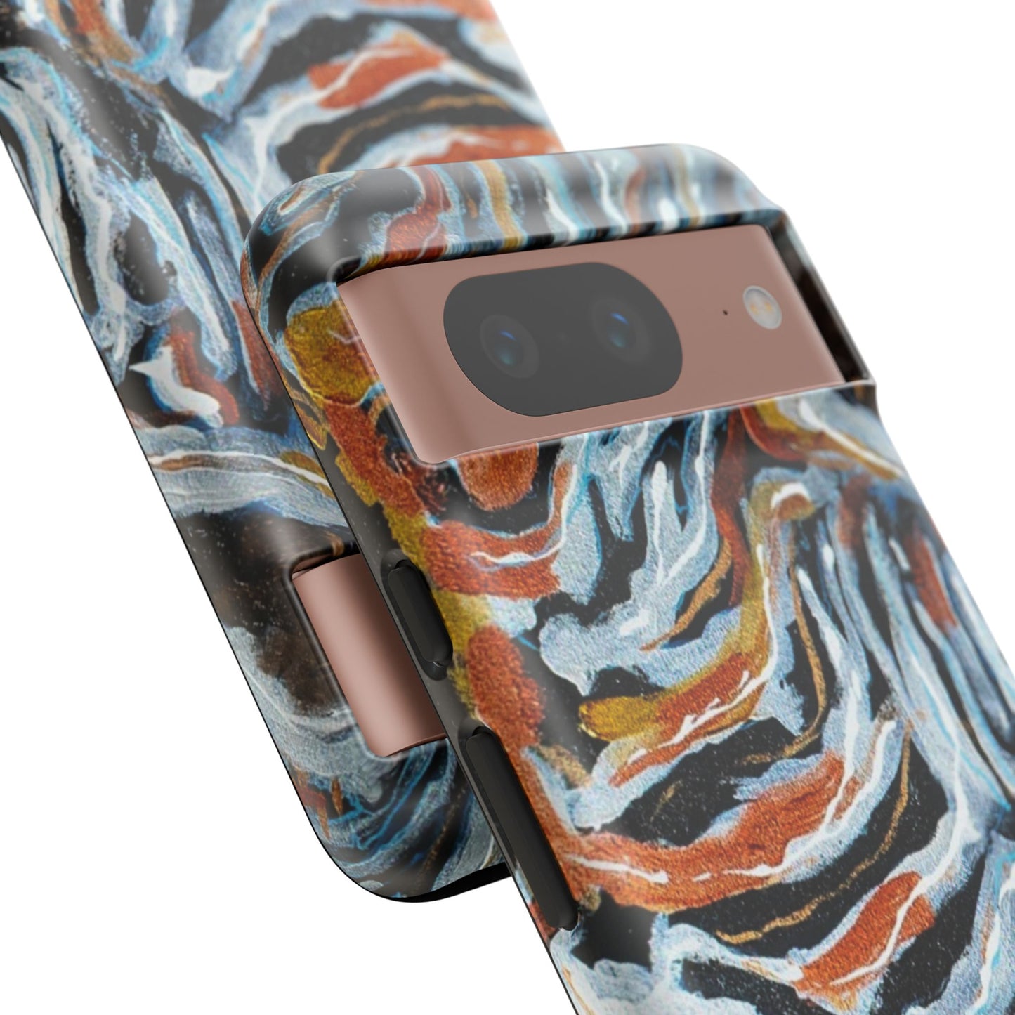 Artistic Tough Phone Case - Twin Zebras Image - Abstract Zebra Design