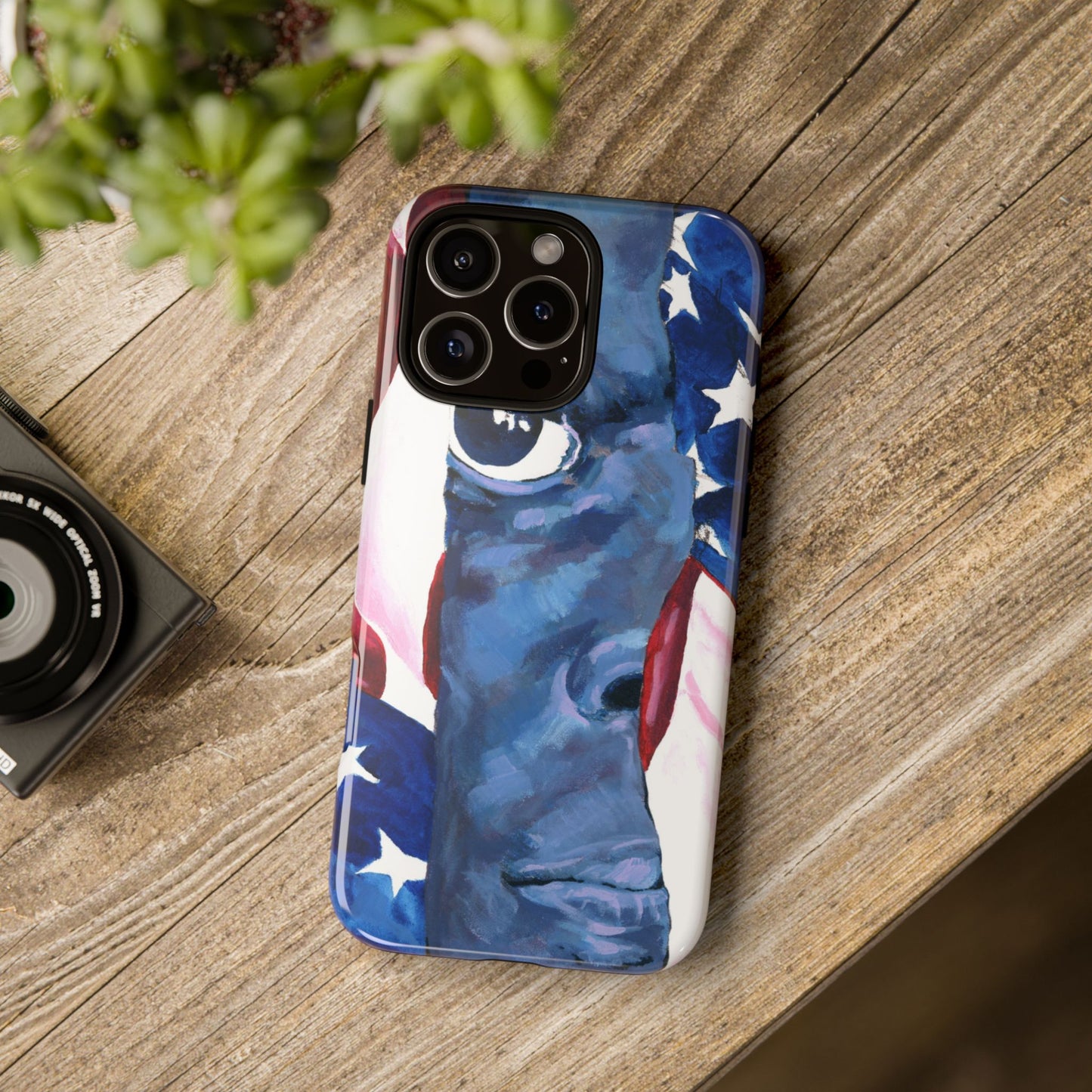 Patriotic Tough Phone Case with American Flag Design- I See You Image
