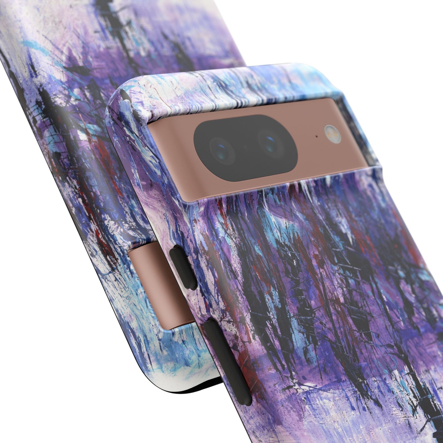 Abstract Purple Phone Case, Stylish & Protective Cover for Art Lovers- White Spring Image