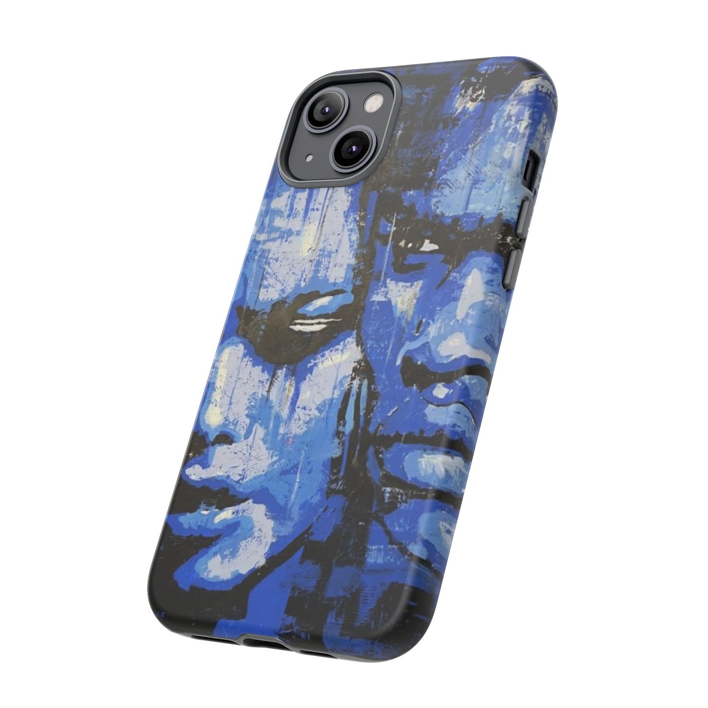 Artistic Phone Case - Tough Cases with Bold Blue Portraits -The Lovers Image