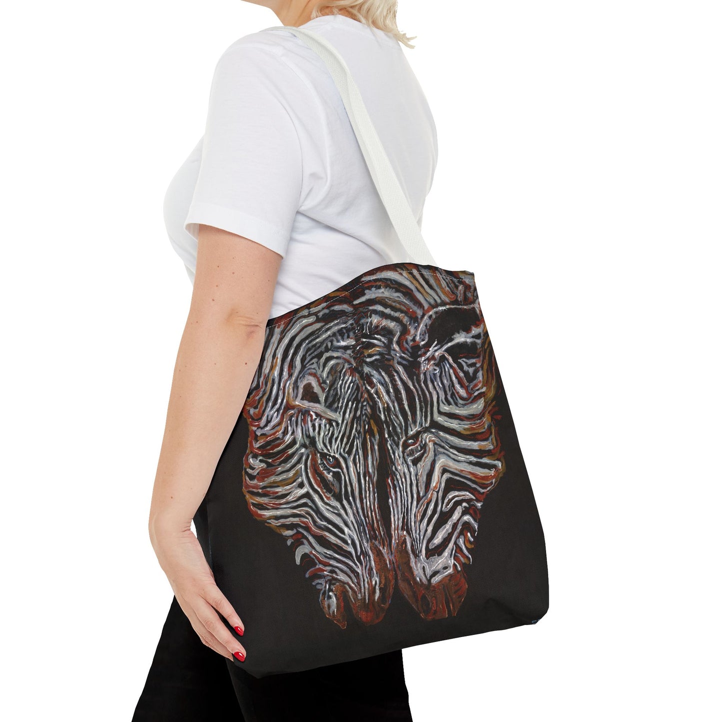Twin Zebras Image- Tote Bag
