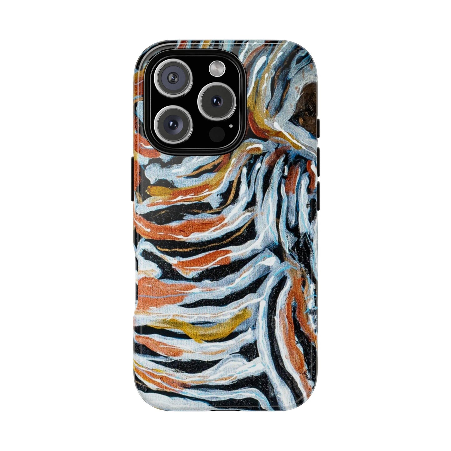 Artistic Tough Phone Case - Twin Zebras Image - Abstract Zebra Design