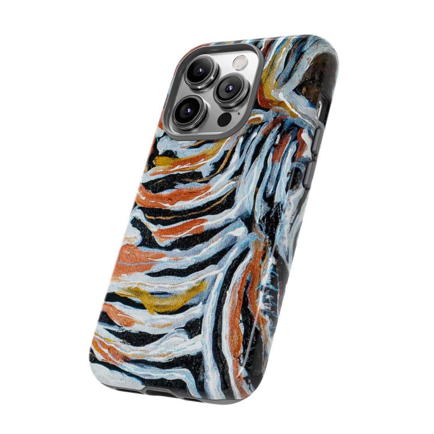 Artistic Tough Phone Case - Twin Zebras Image - Abstract Zebra Design