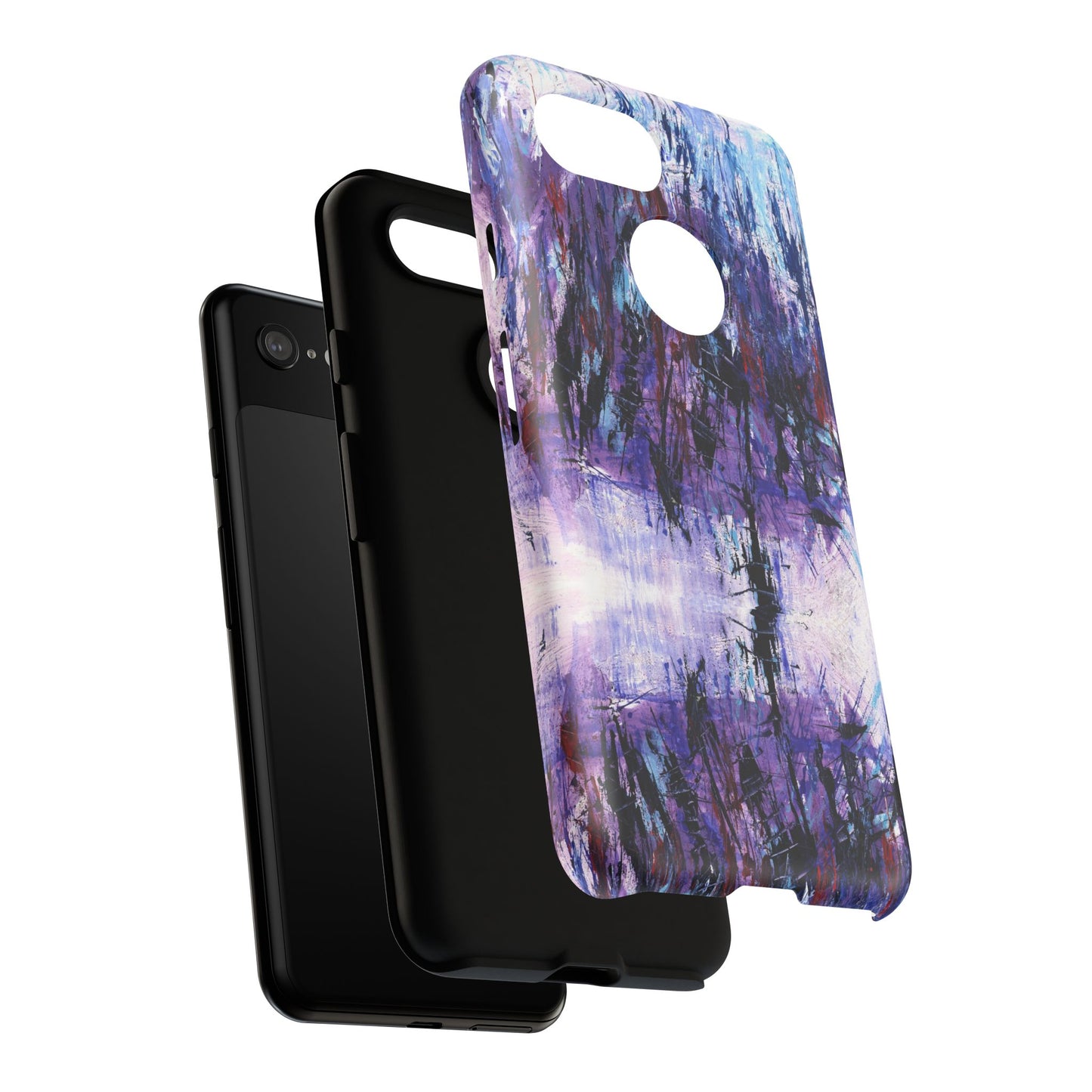 Abstract Purple Phone Case, Stylish & Protective Cover for Art Lovers- White Spring Image