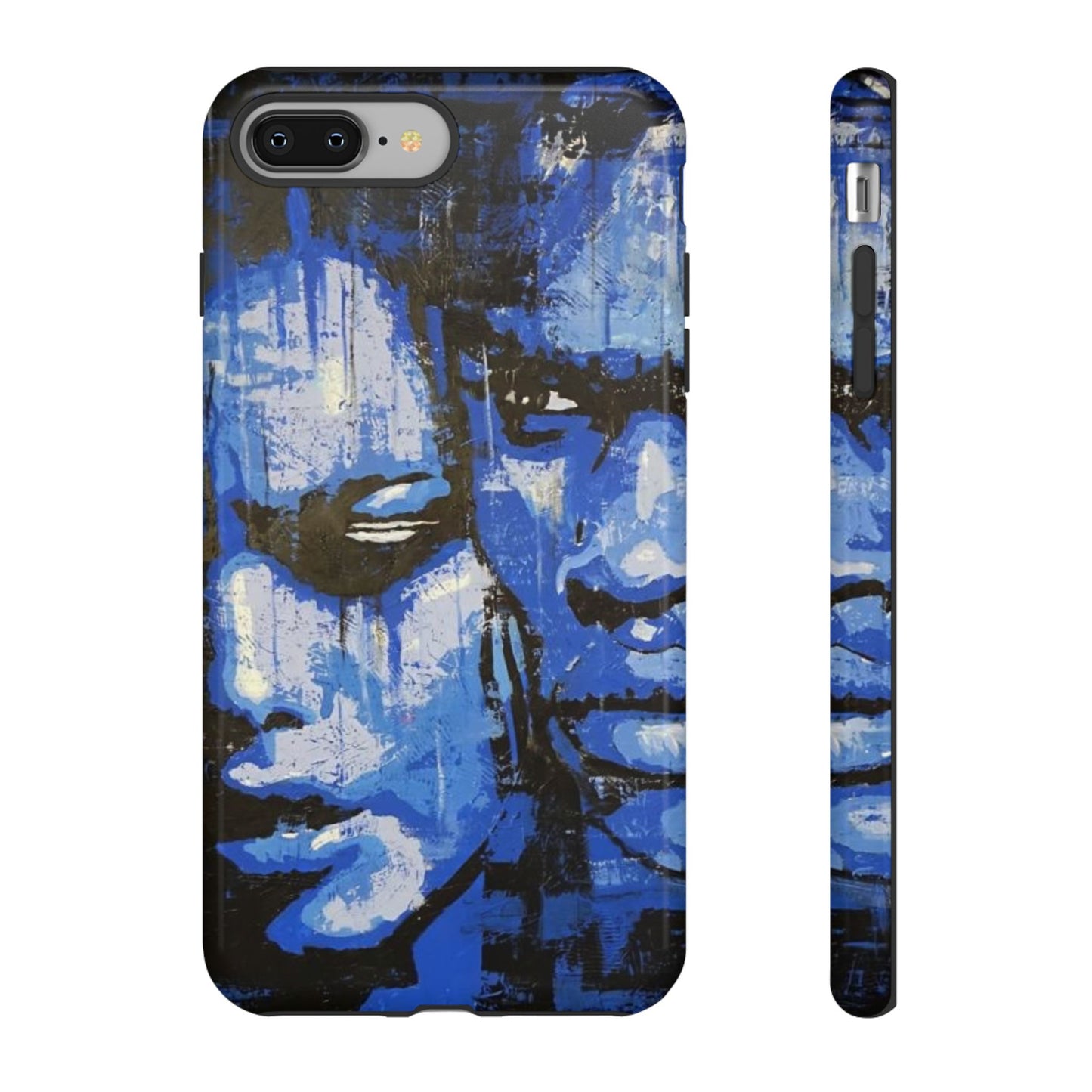 Artistic Phone Case - Tough Cases with Bold Blue Portraits -The Lovers Image