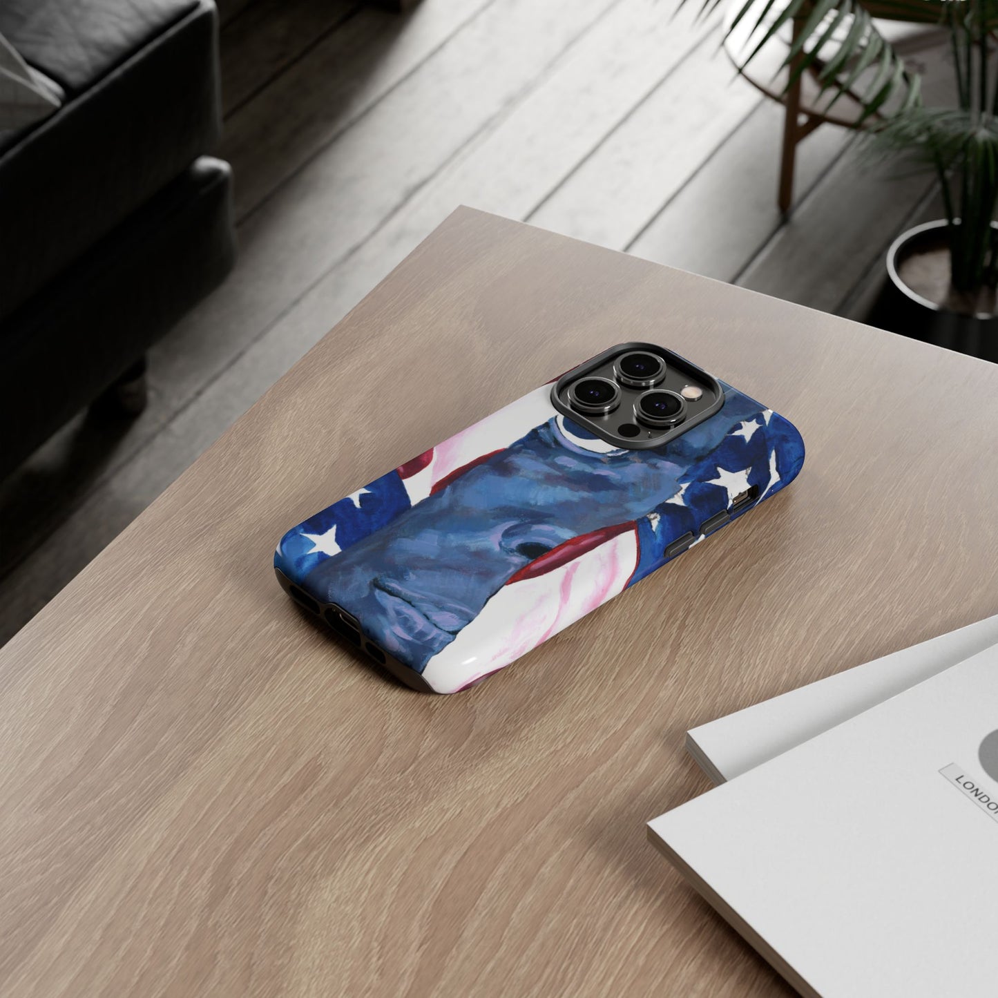 Patriotic Tough Phone Case with American Flag Design- I See You Image