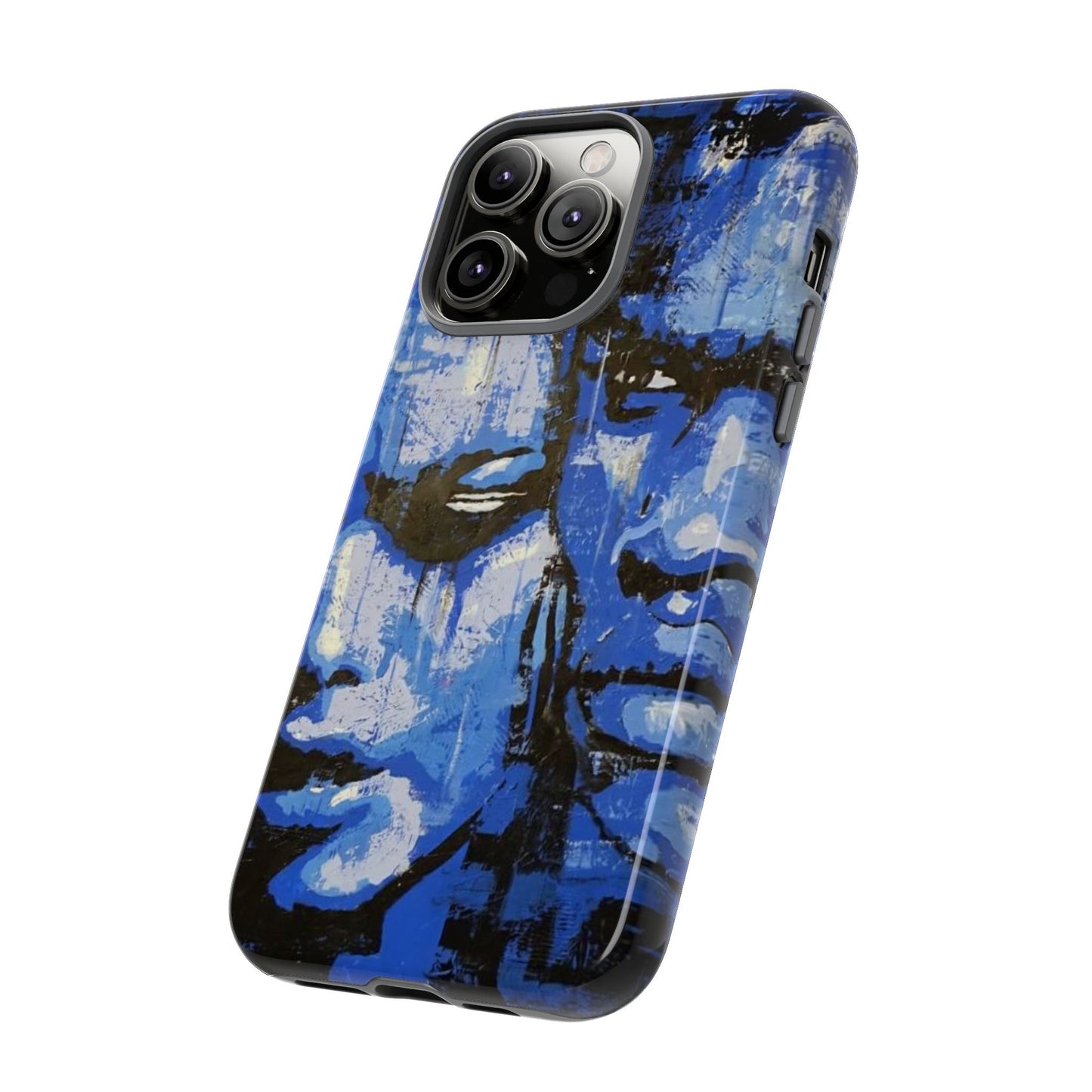 Artistic Phone Case - Tough Cases with Bold Blue Portraits -The Lovers Image