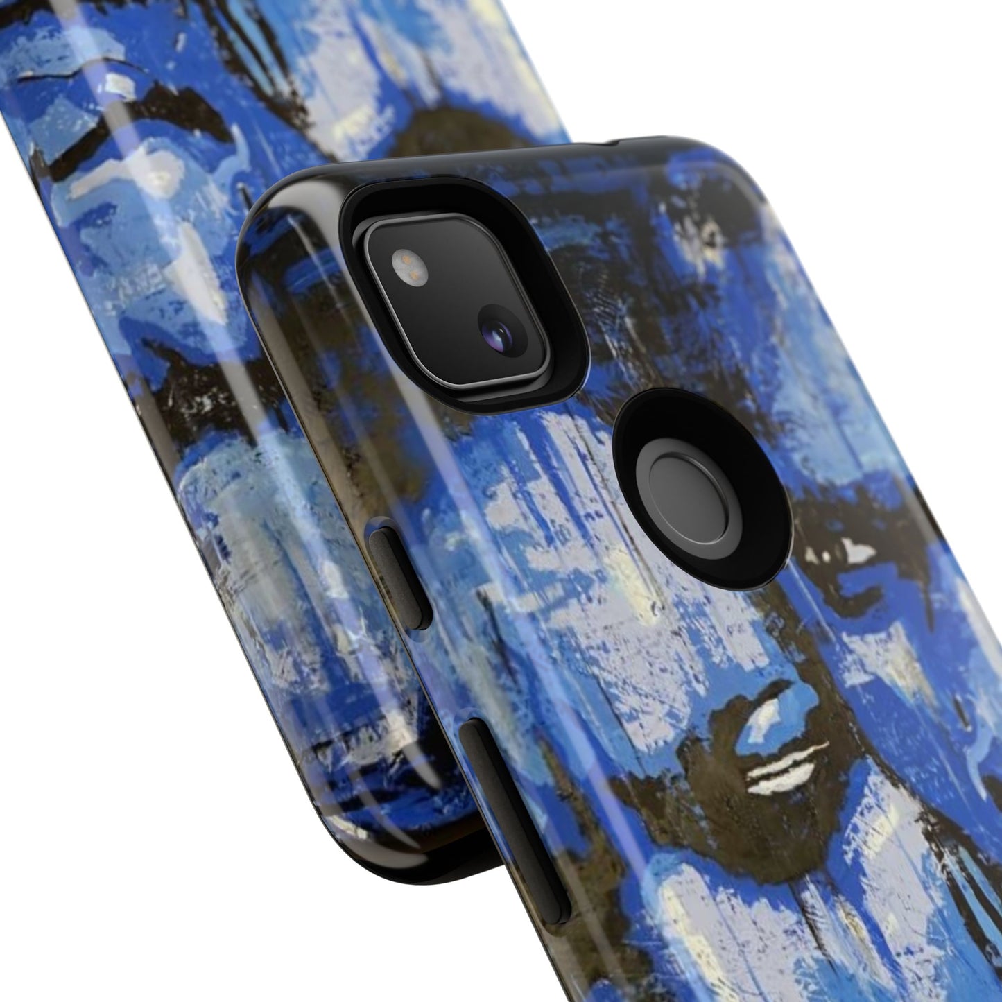 Artistic Phone Case - Tough Cases with Bold Blue Portraits -The Lovers Image
