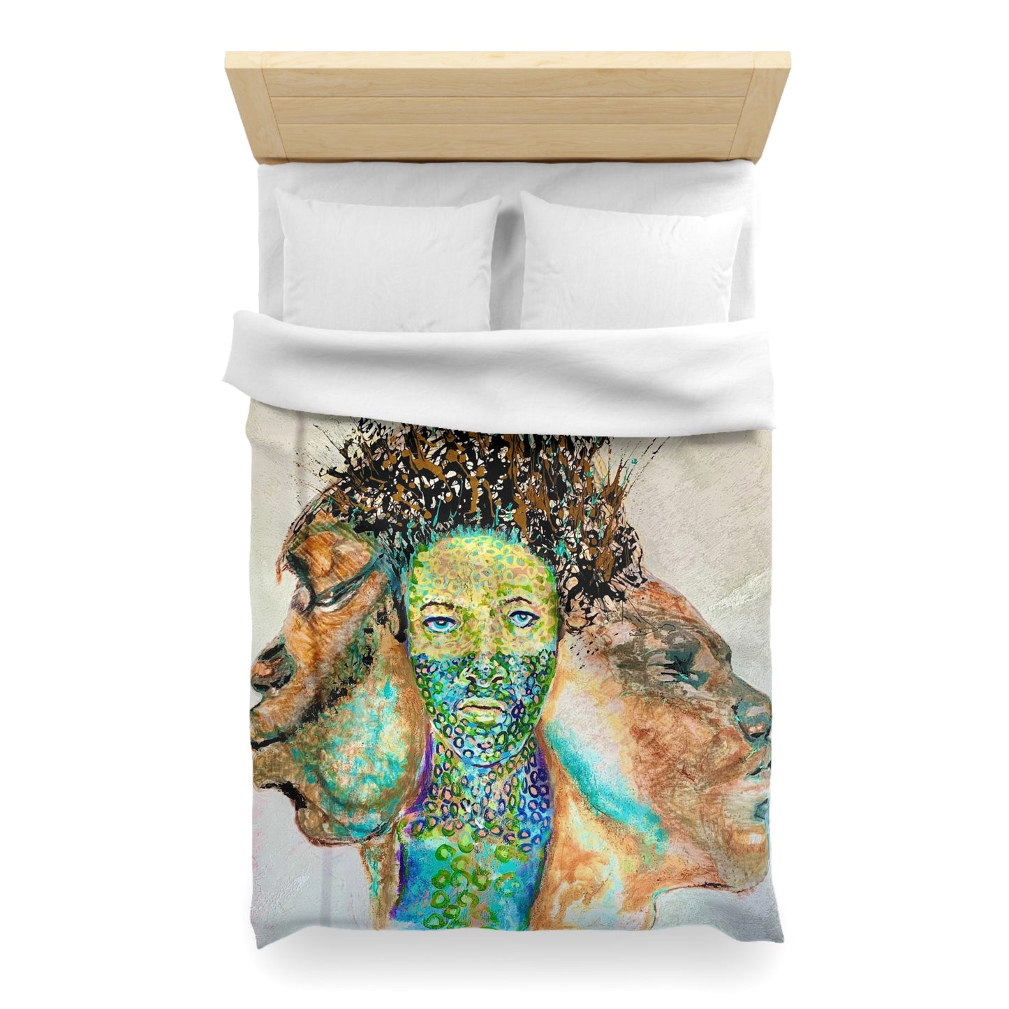 Artistic Microfiber Duvet Cover - Abstract Landscape Design for Modern Bedrooms