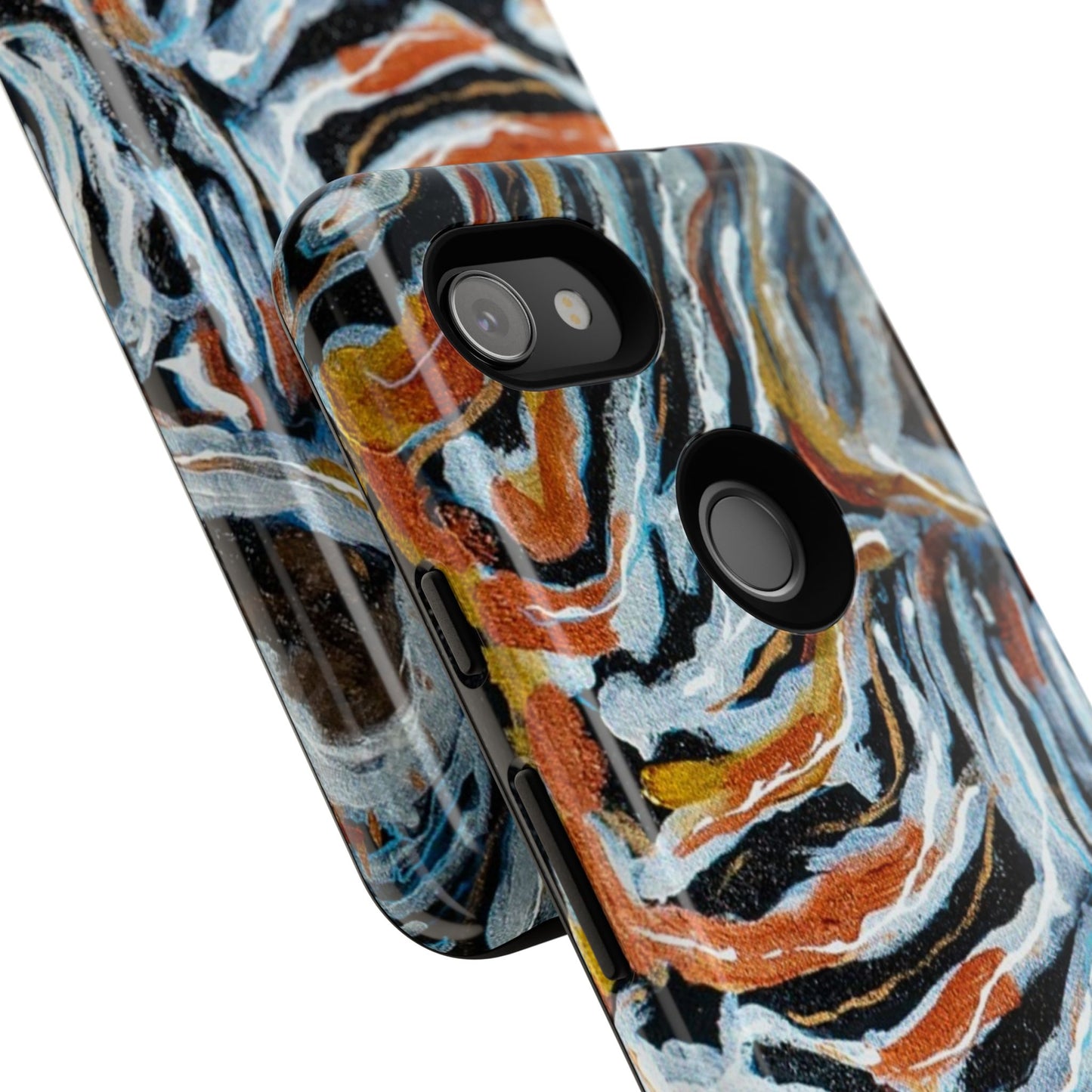 Artistic Tough Phone Case - Twin Zebras Image - Abstract Zebra Design