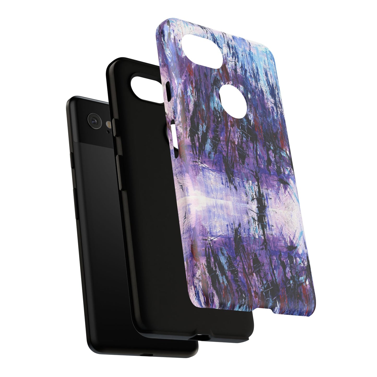 Abstract Purple Phone Case, Stylish & Protective Cover for Art Lovers- White Spring Image