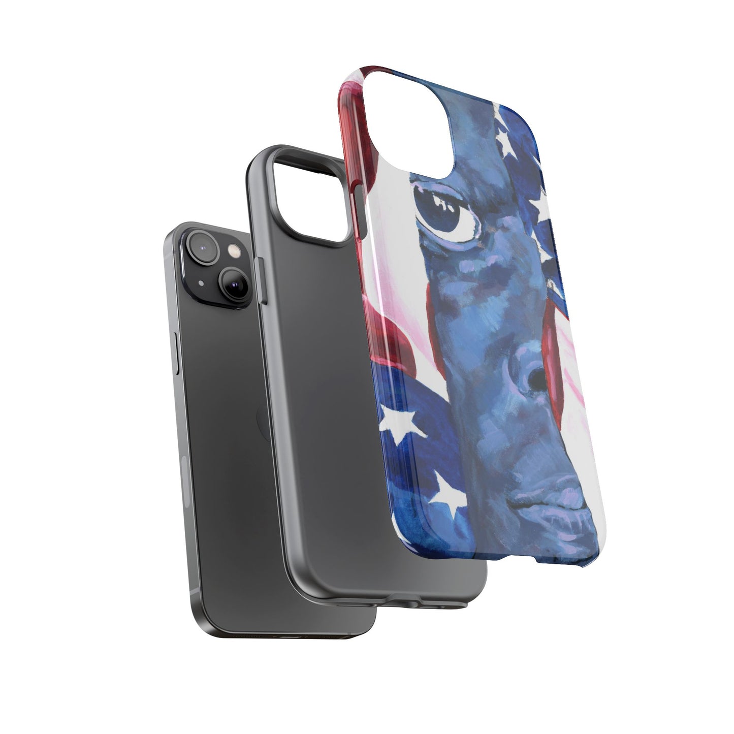 Patriotic Tough Phone Case with American Flag Design- I See You Image