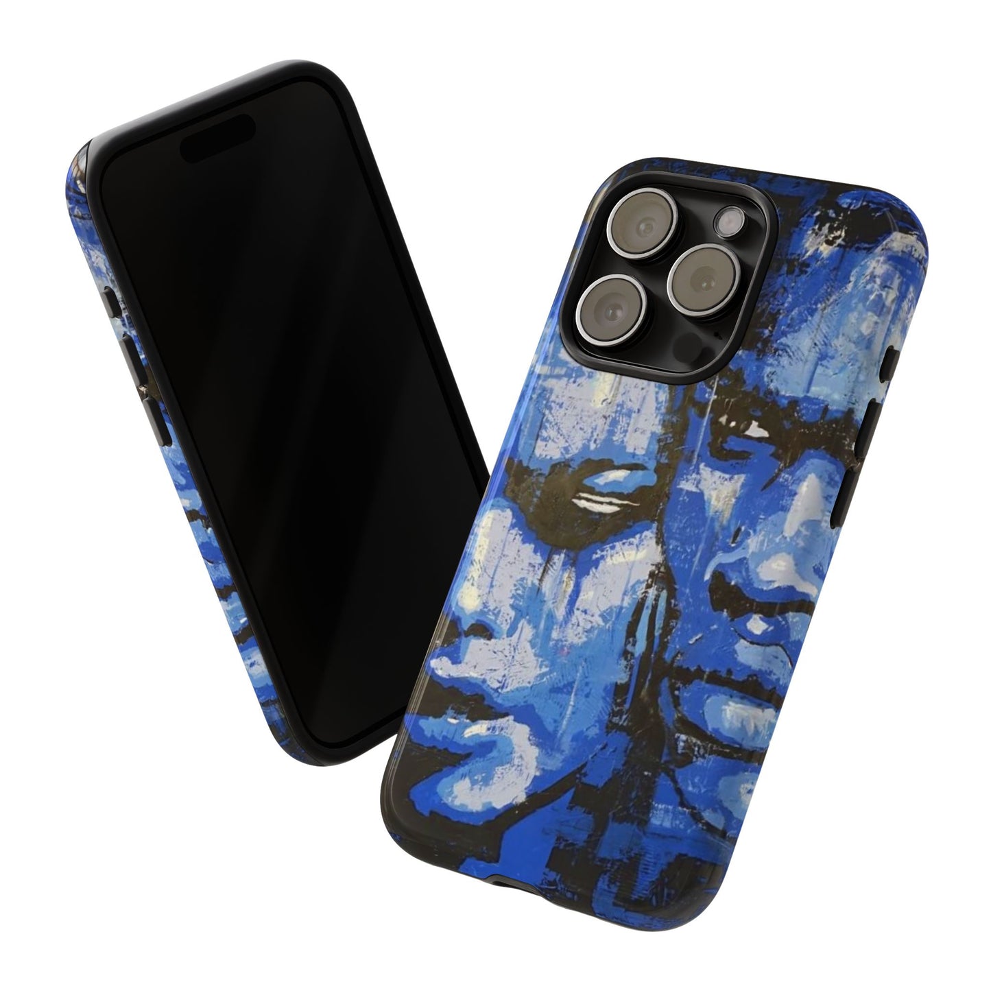 Artistic Phone Case - Tough Cases with Bold Blue Portraits -The Lovers Image
