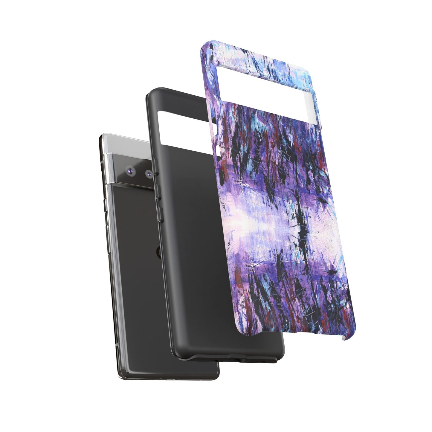 Abstract Purple Phone Case, Stylish & Protective Cover for Art Lovers- White Spring Image