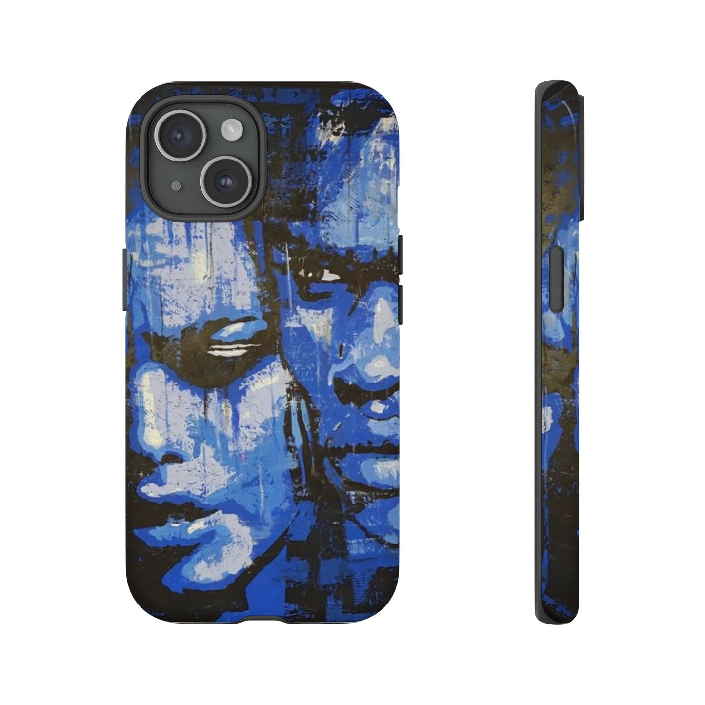 Artistic Phone Case - Tough Cases with Bold Blue Portraits -The Lovers Image