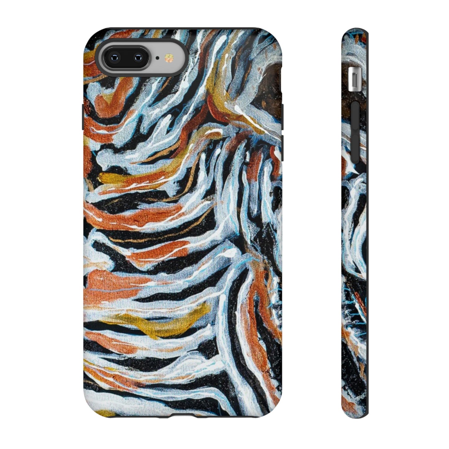 Artistic Tough Phone Case - Twin Zebras Image - Abstract Zebra Design