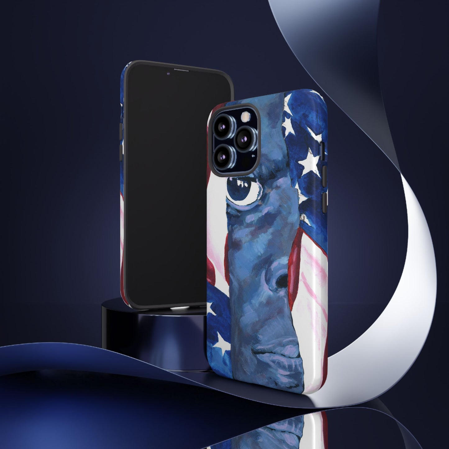 Patriotic Tough Phone Case with American Flag Design- I See You Image