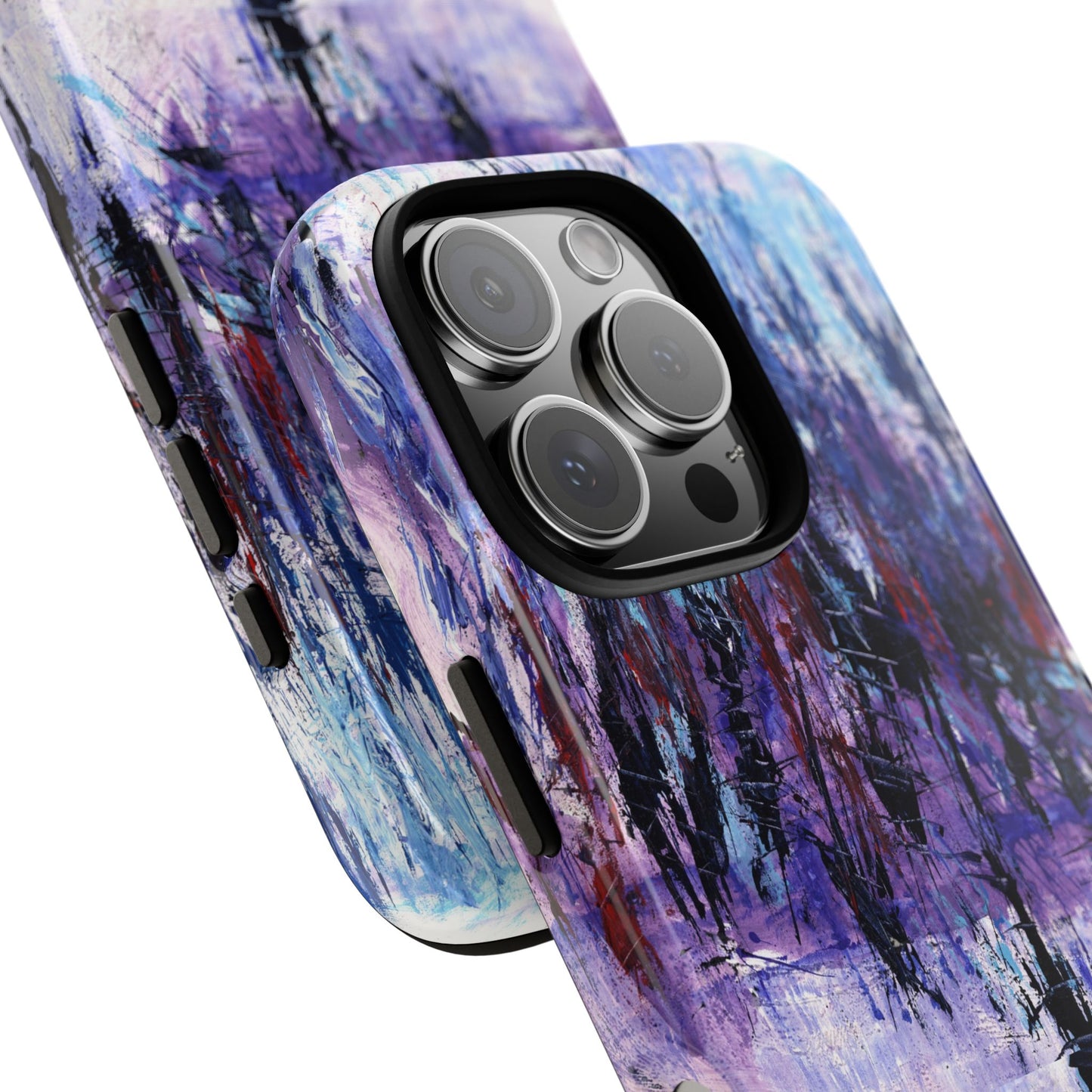 Abstract Purple Phone Case, Stylish & Protective Cover for Art Lovers- White Spring Image