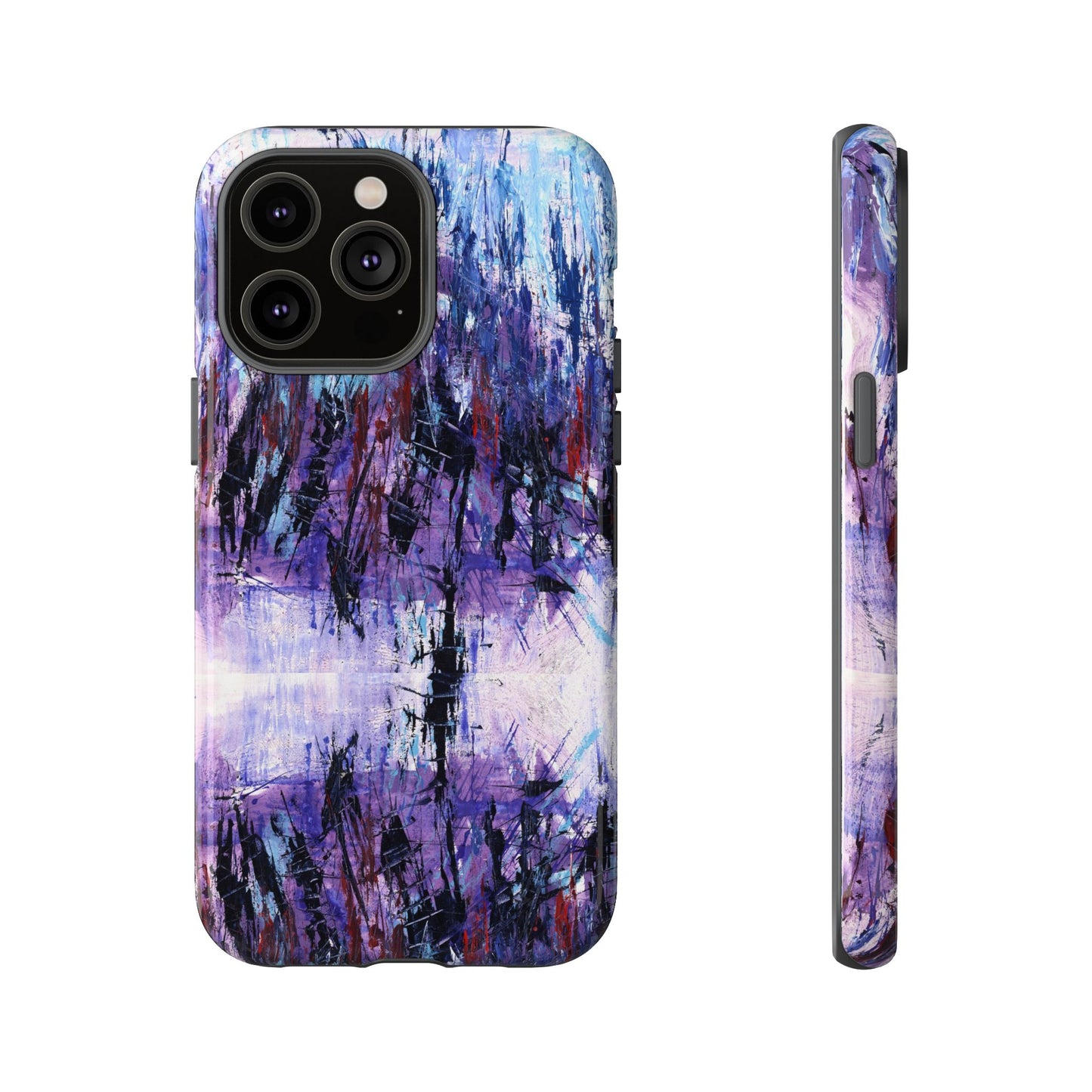 Abstract Purple Phone Case, Stylish & Protective Cover for Art Lovers- White Spring Image