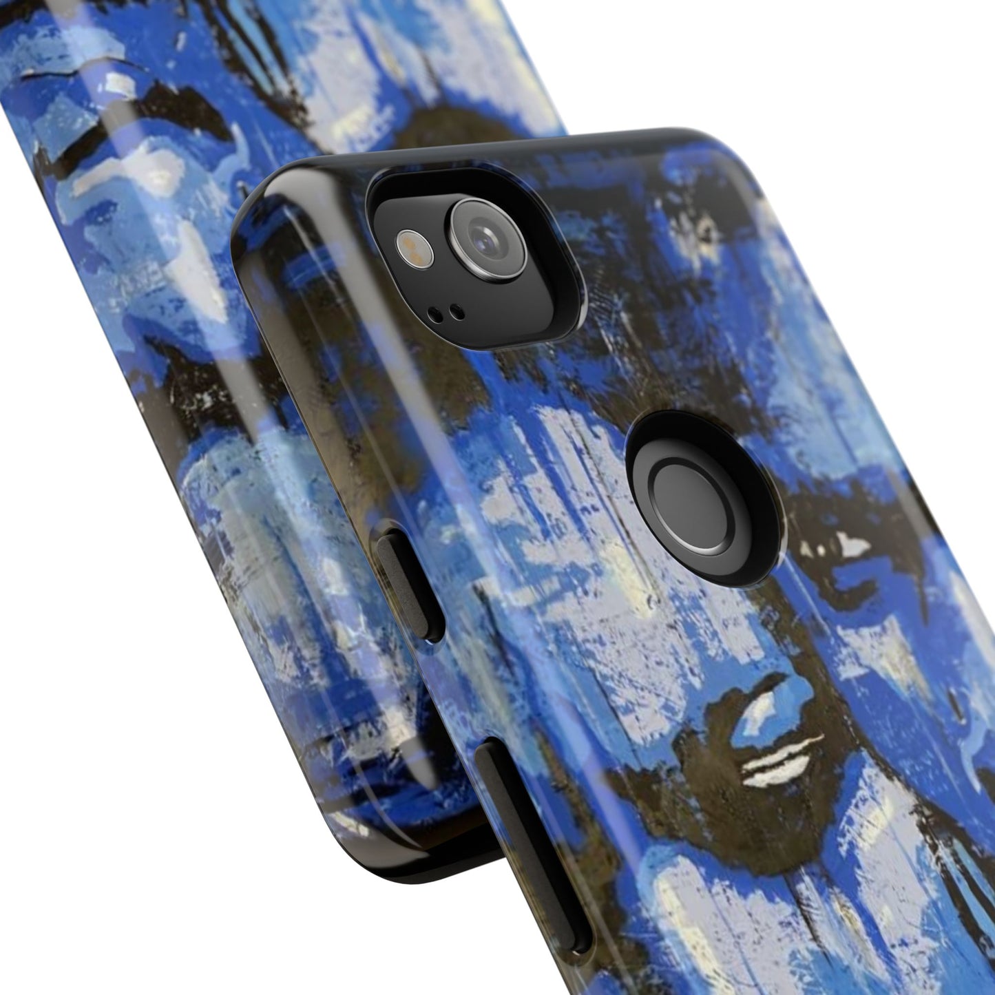 Artistic Phone Case - Tough Cases with Bold Blue Portraits -The Lovers Image