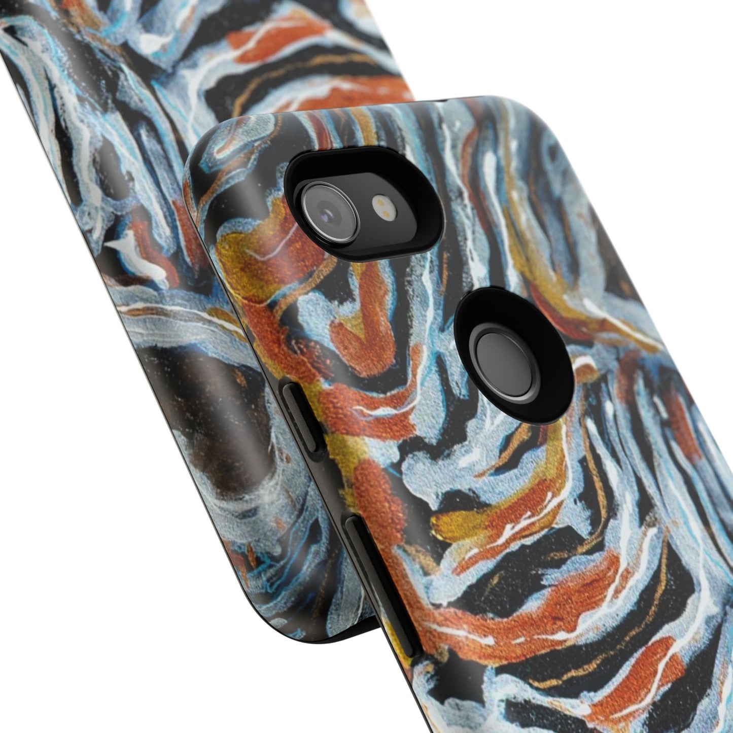Artistic Tough Phone Case - Twin Zebras Image - Abstract Zebra Design