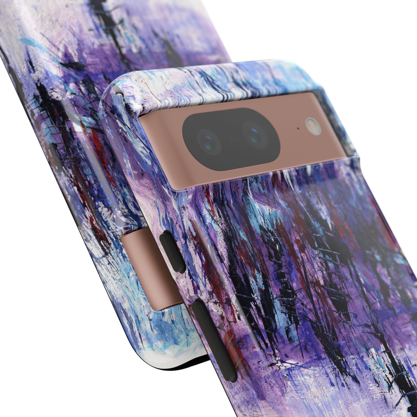 Abstract Purple Phone Case, Stylish & Protective Cover for Art Lovers- White Spring Image