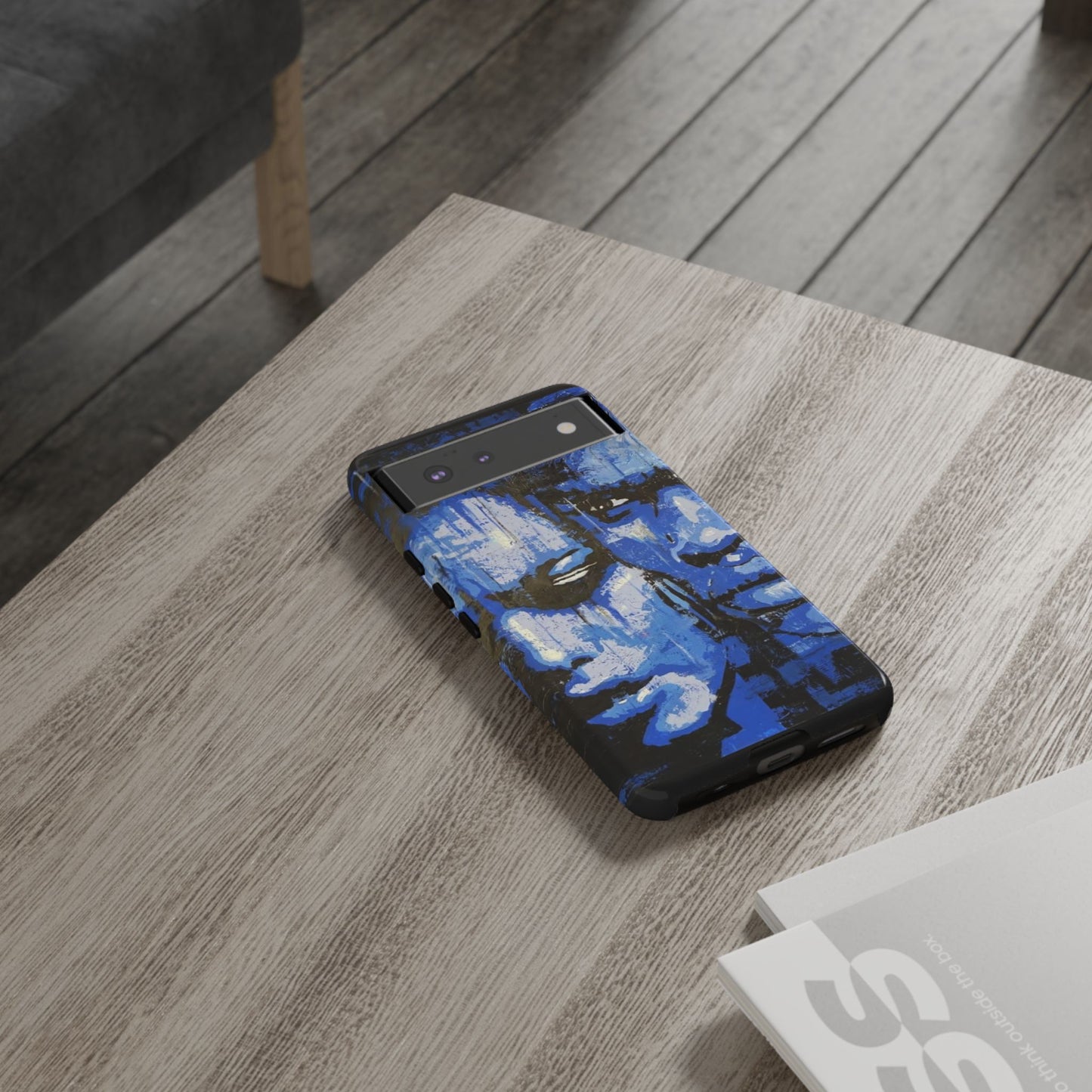 Artistic Phone Case - Tough Cases with Bold Blue Portraits -The Lovers Image