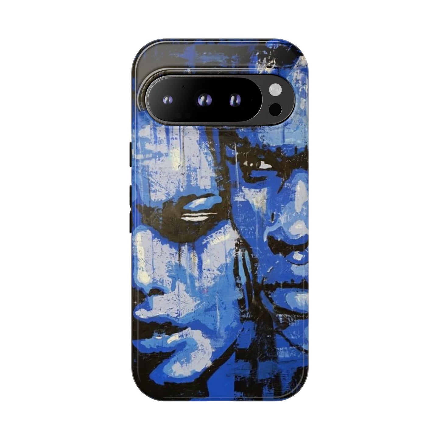 Artistic Phone Case - Tough Cases with Bold Blue Portraits -The Lovers Image