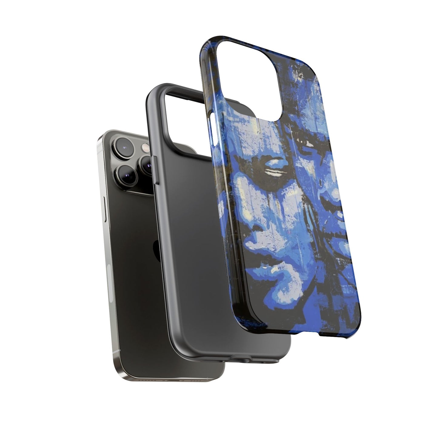 Artistic Phone Case - Tough Cases with Bold Blue Portraits -The Lovers Image