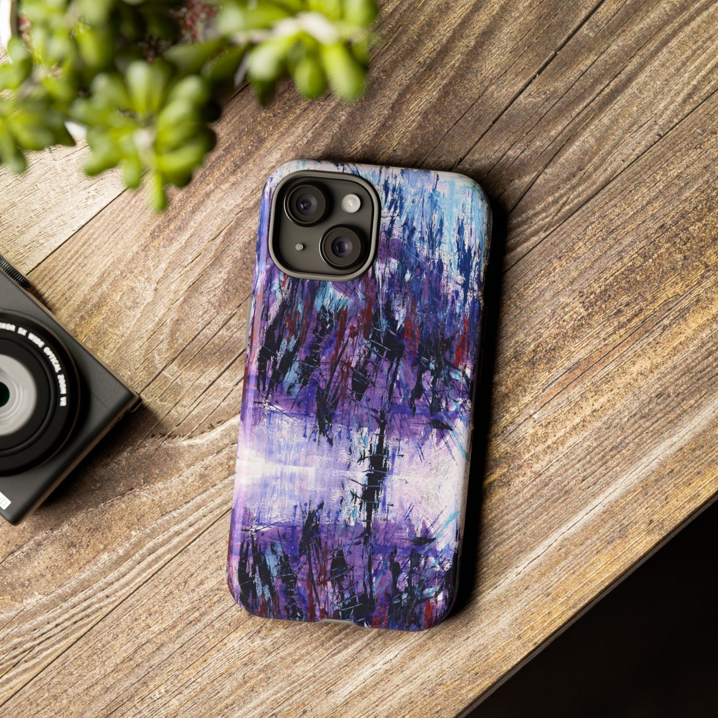 Abstract Purple Phone Case, Stylish & Protective Cover for Art Lovers- White Spring Image