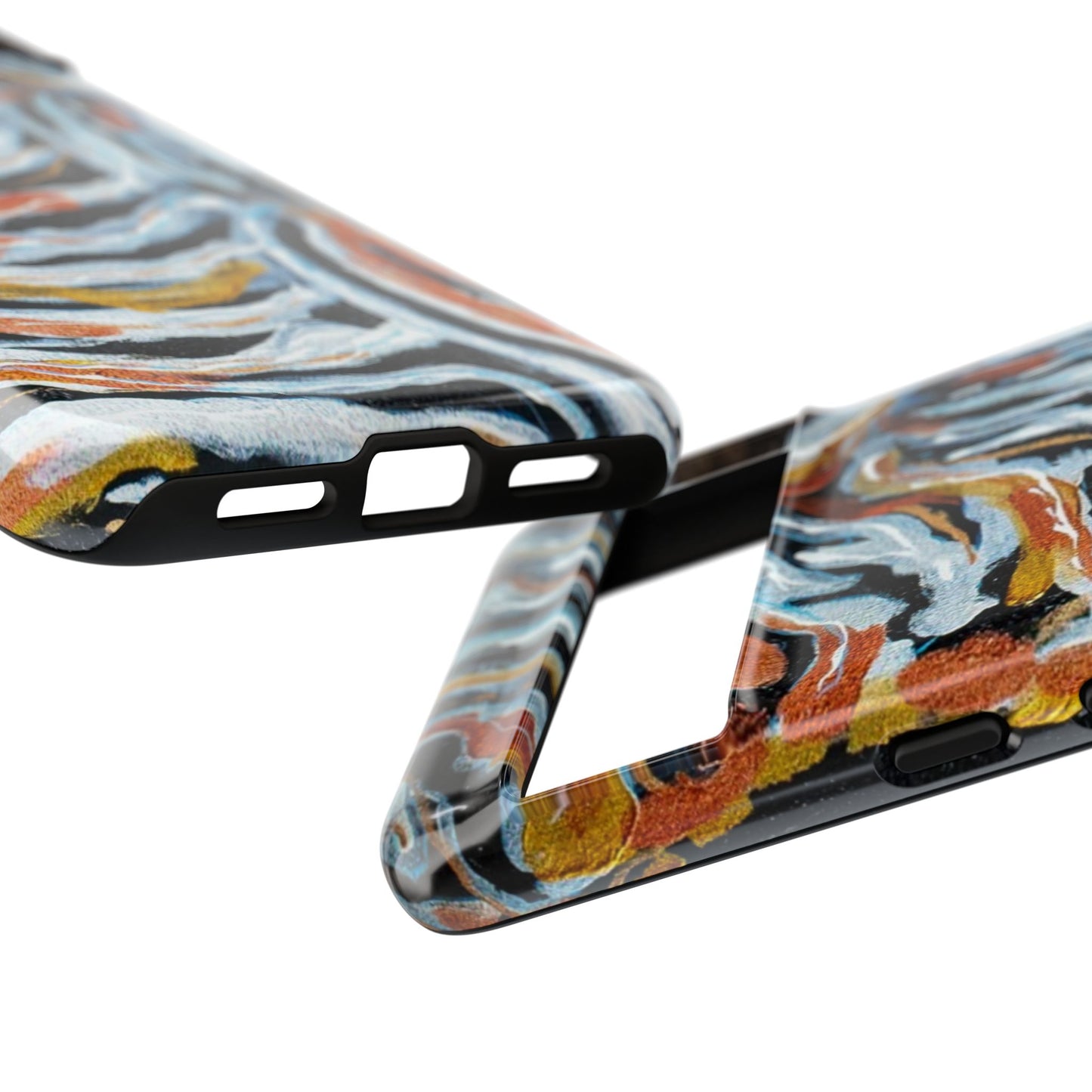 Artistic Tough Phone Case - Twin Zebras Image - Abstract Zebra Design