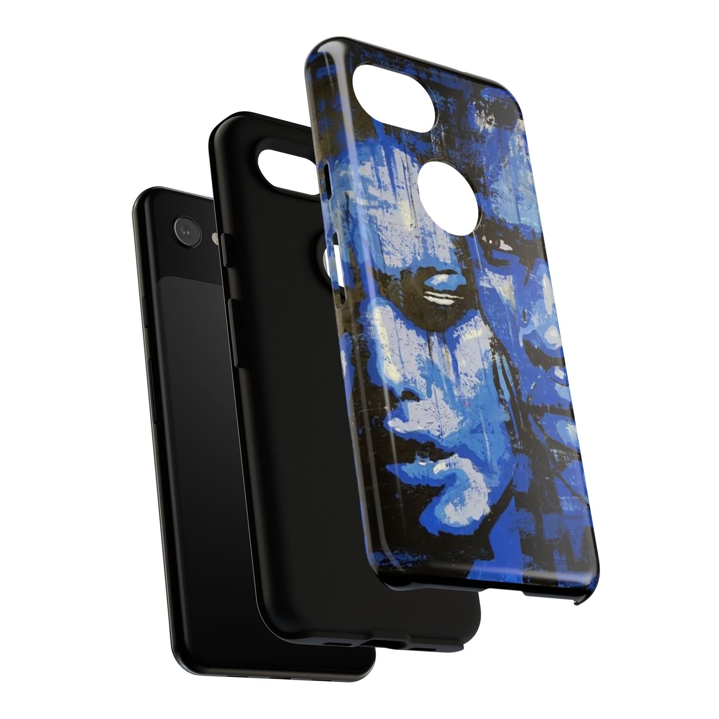 Artistic Phone Case - Tough Cases with Bold Blue Portraits -The Lovers Image