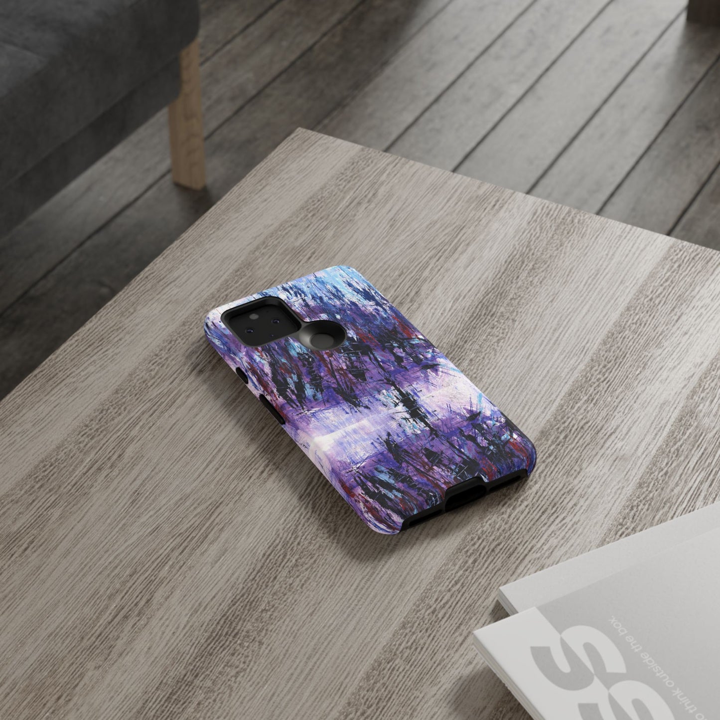 Abstract Purple Phone Case, Stylish & Protective Cover for Art Lovers- White Spring Image