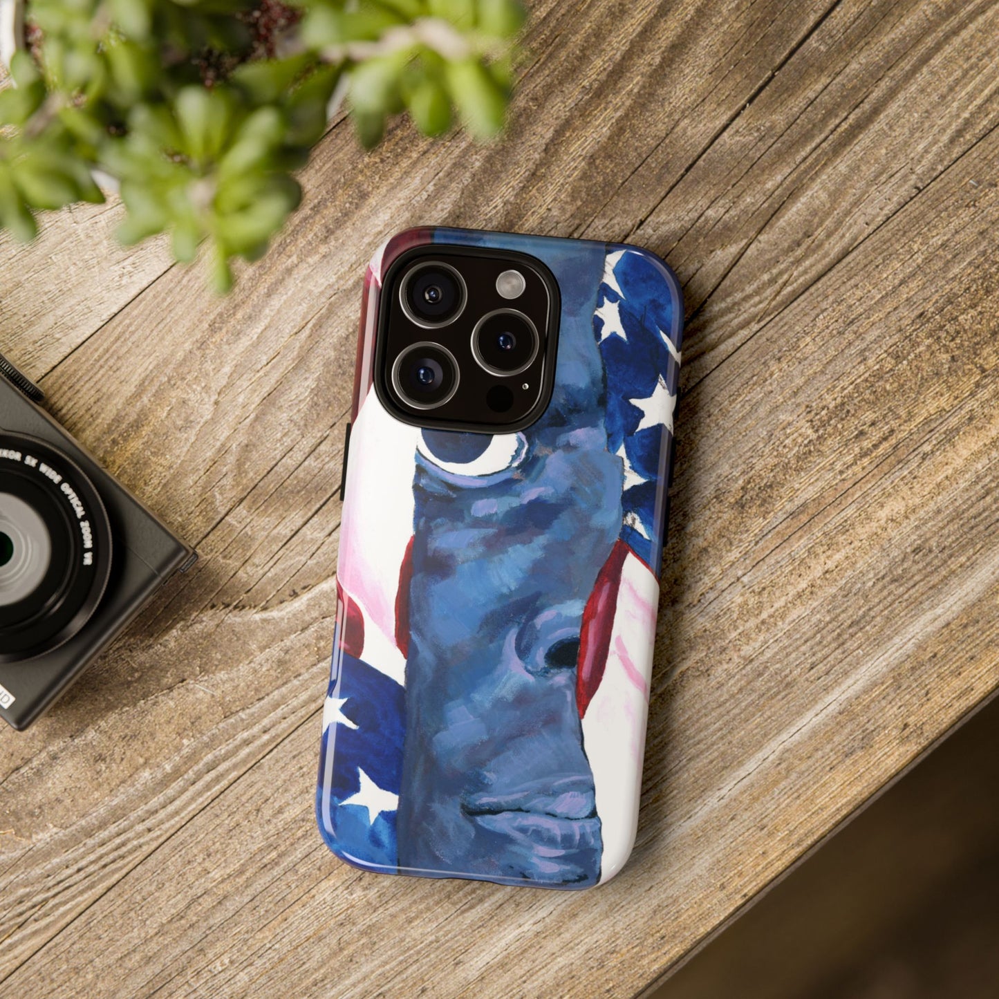 Patriotic Tough Phone Case with American Flag Design- I See You Image