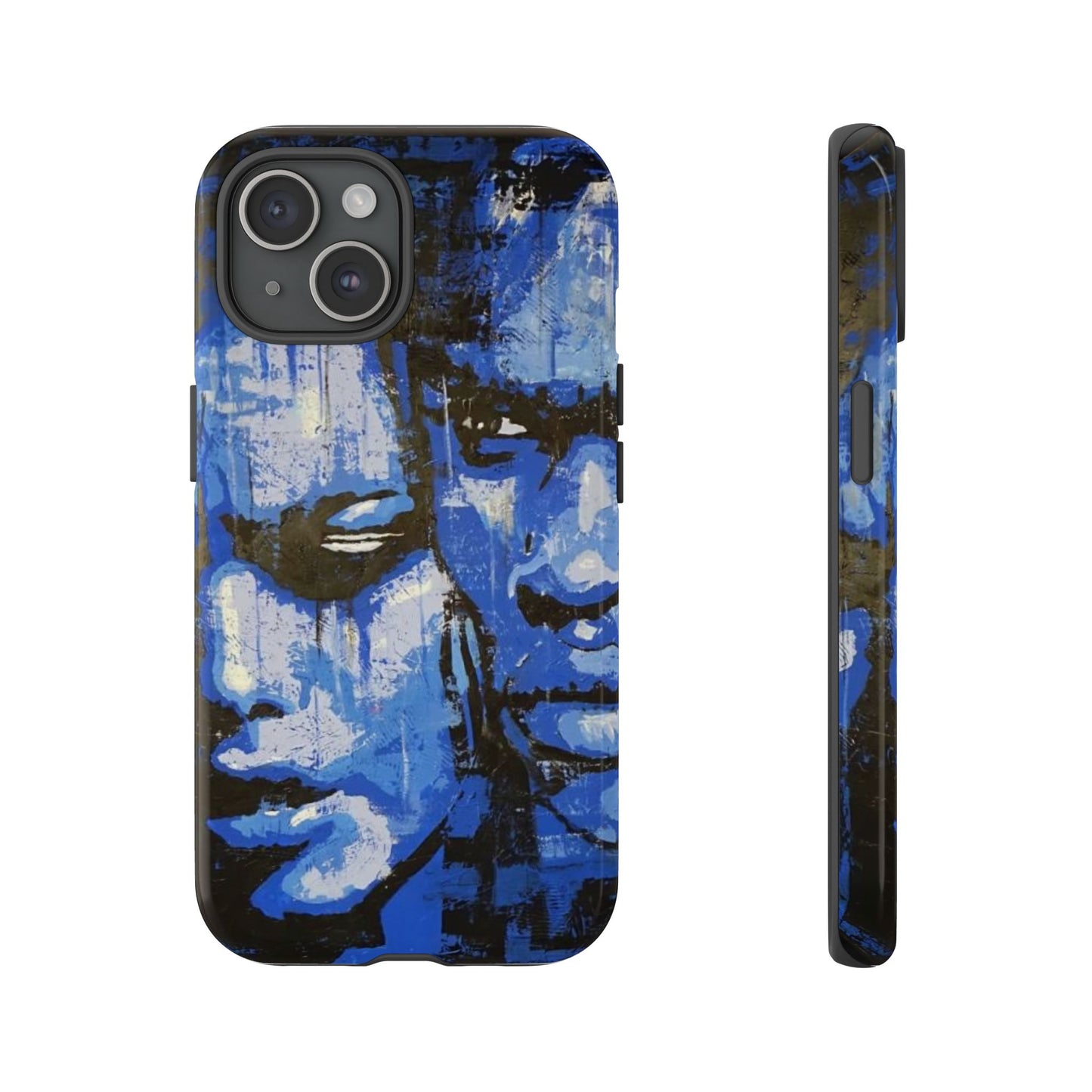 Artistic Phone Case - Tough Cases with Bold Blue Portraits -The Lovers Image