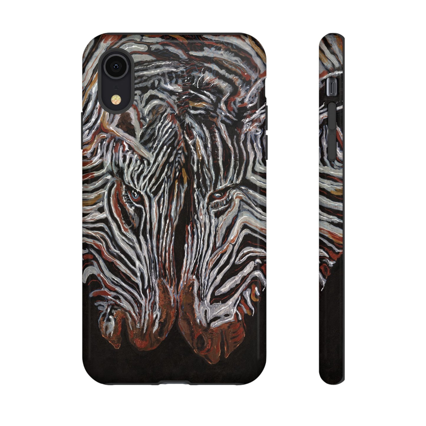 Artistic Zebra Phone Case Twin Zebra Image- Tough Protection for Wildlife Lovers