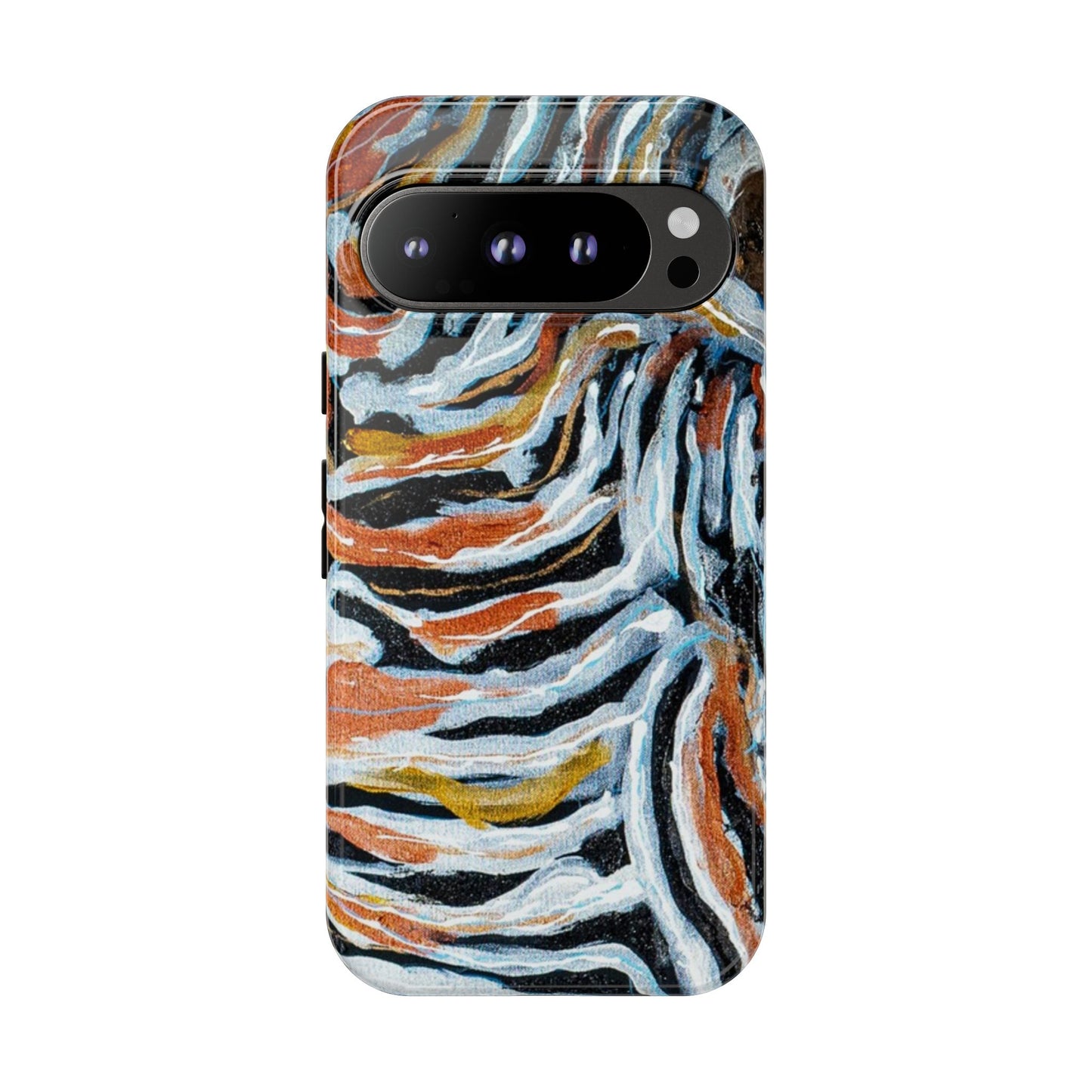 Artistic Tough Phone Case - Twin Zebras Image - Abstract Zebra Design