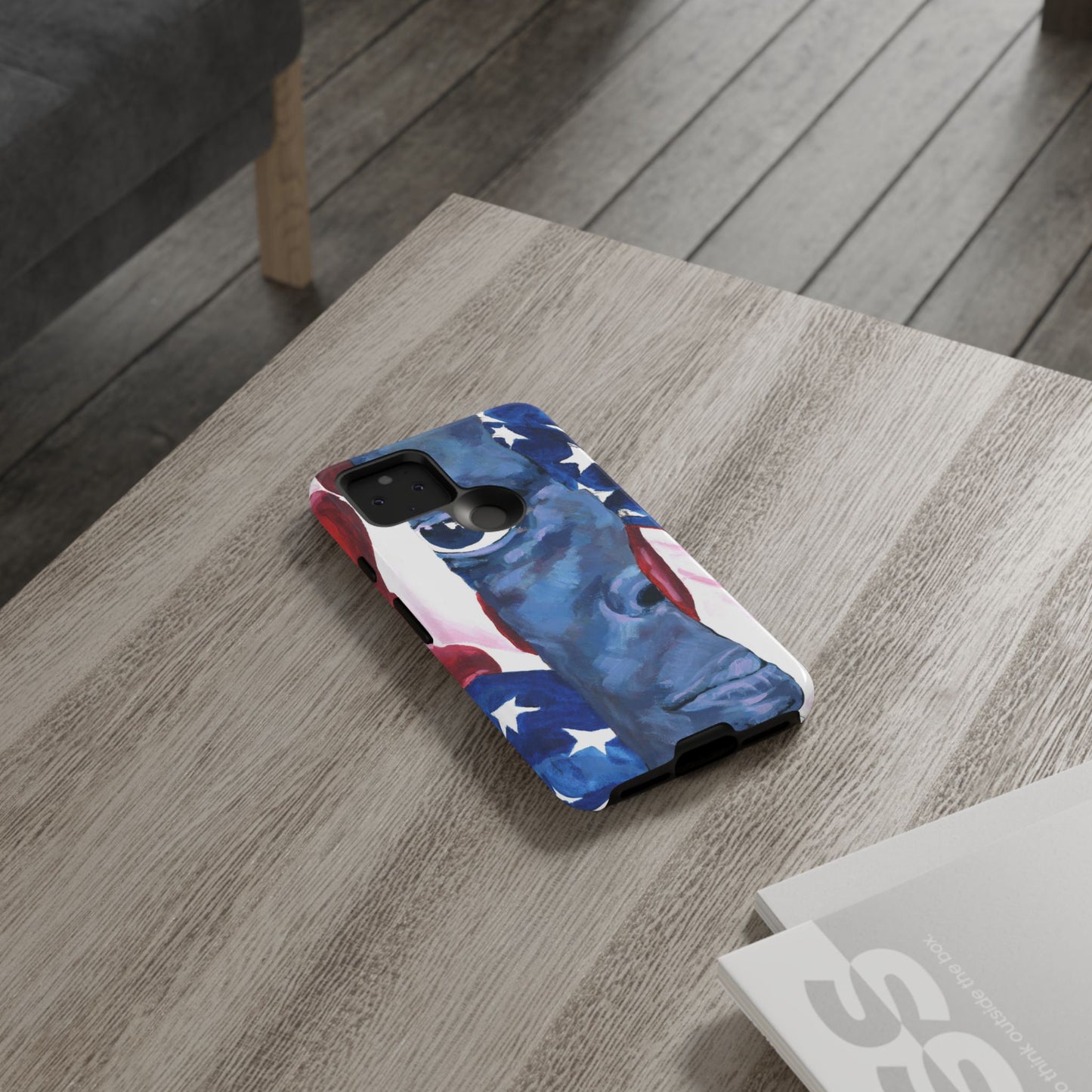 Patriotic Tough Phone Case with American Flag Design- I See You Image