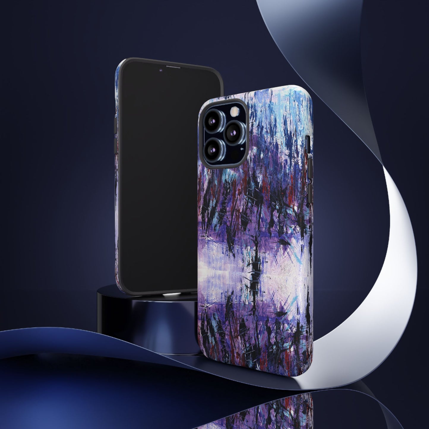 Abstract Purple Phone Case, Stylish & Protective Cover for Art Lovers- White Spring Image