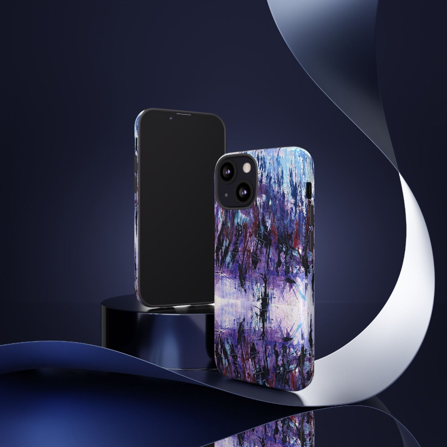 Abstract Purple Phone Case, Stylish & Protective Cover for Art Lovers- White Spring Image