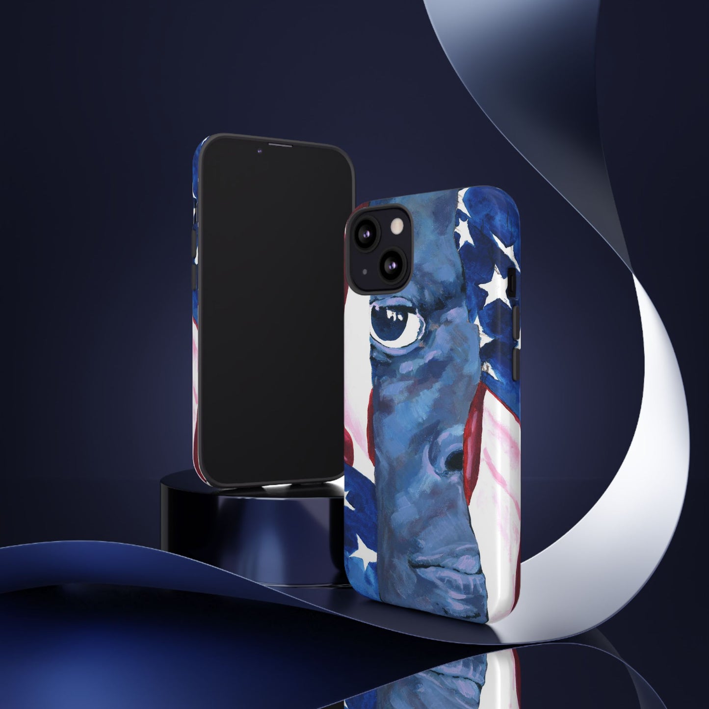 Patriotic Tough Phone Case with American Flag Design- I See You Image